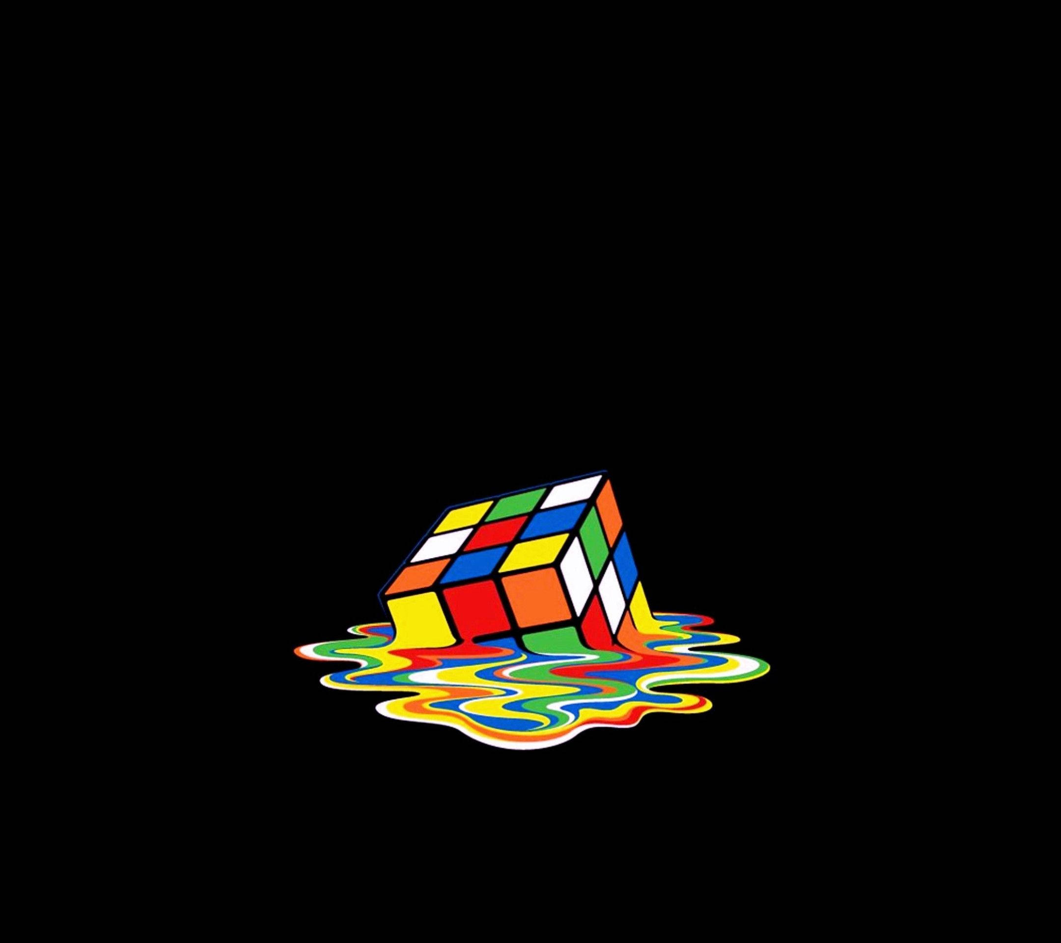 Cubo de Rubik derretido AMOLED Fondos de pantalla