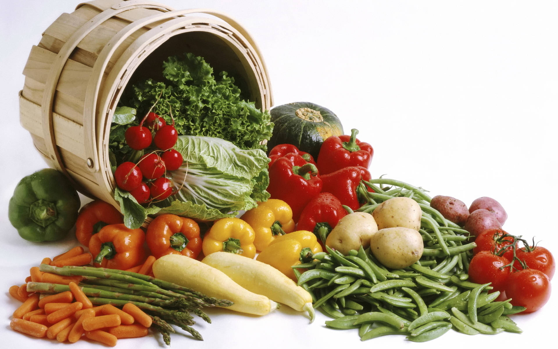 Cubo Volcado de Verduras Fondos de pantalla
