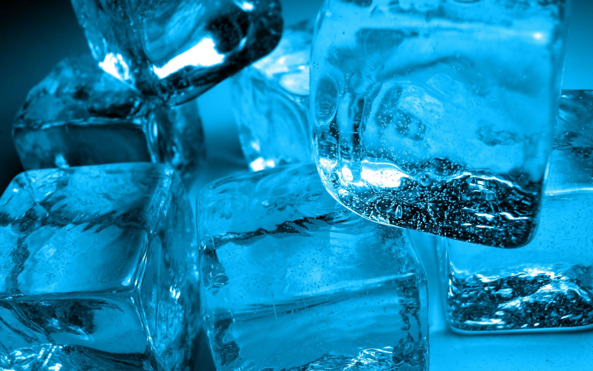 Cubos de Hielo Azul Frío Fondos de pantalla