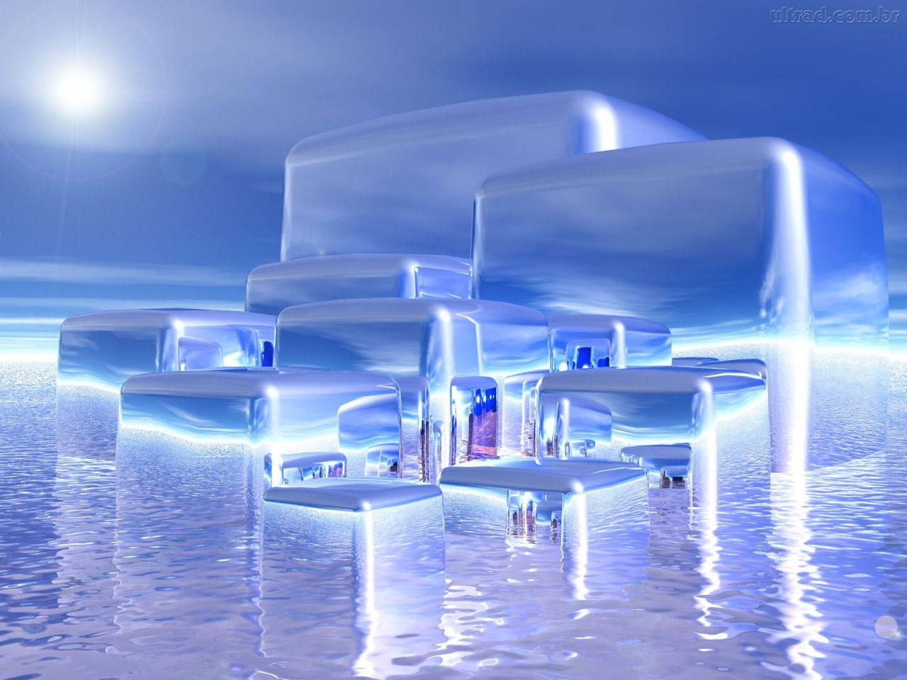 Cubos de Hielo Estética Y2K Fondos de pantalla