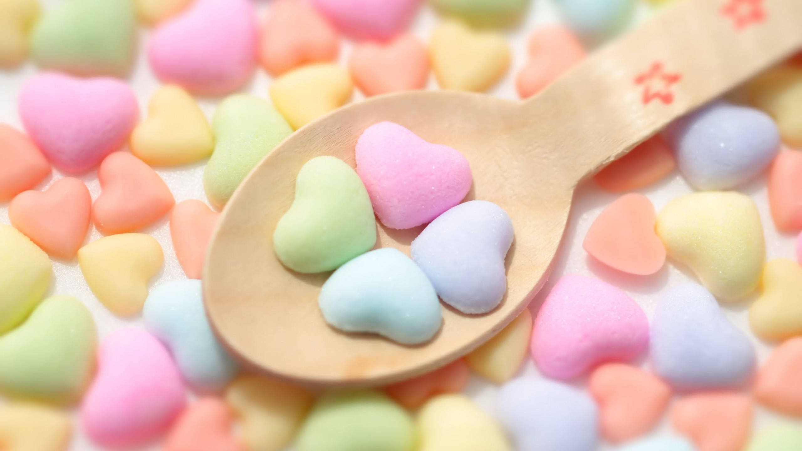 Cucharas de Corazón de Malvavisco 3D Fondos de pantalla