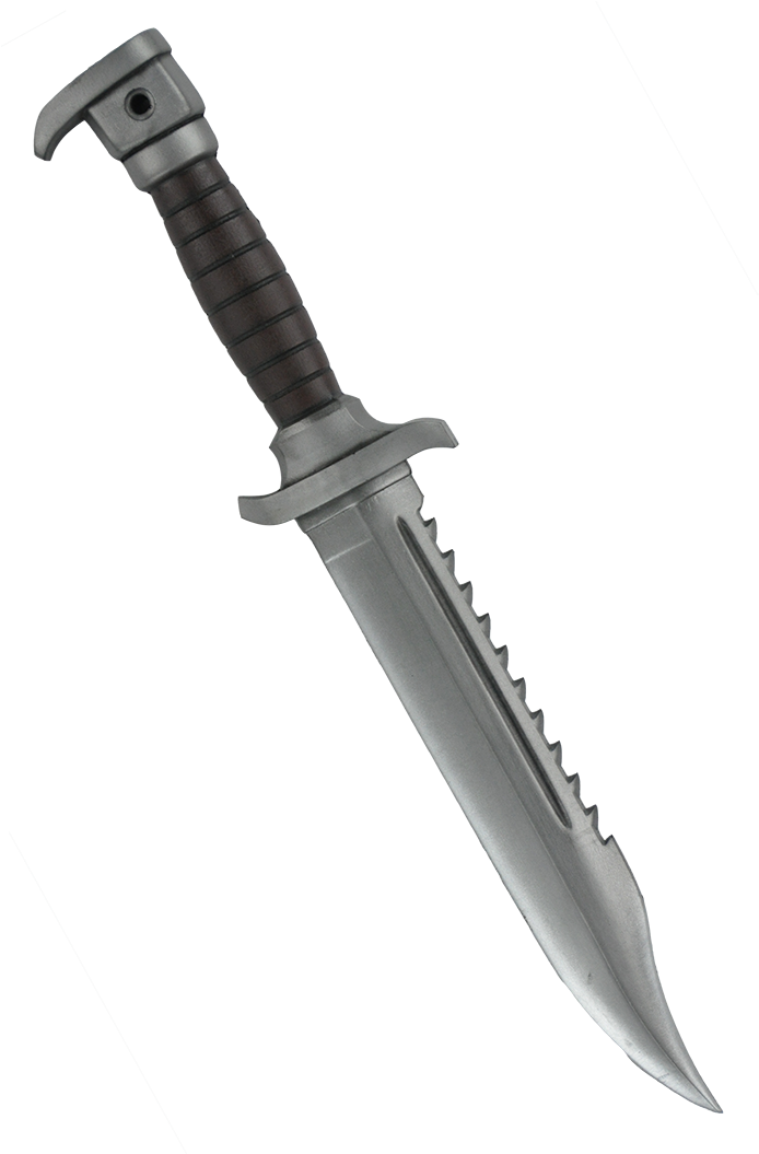 Cuchillo de combate aislado sobre gris Fondos de pantalla