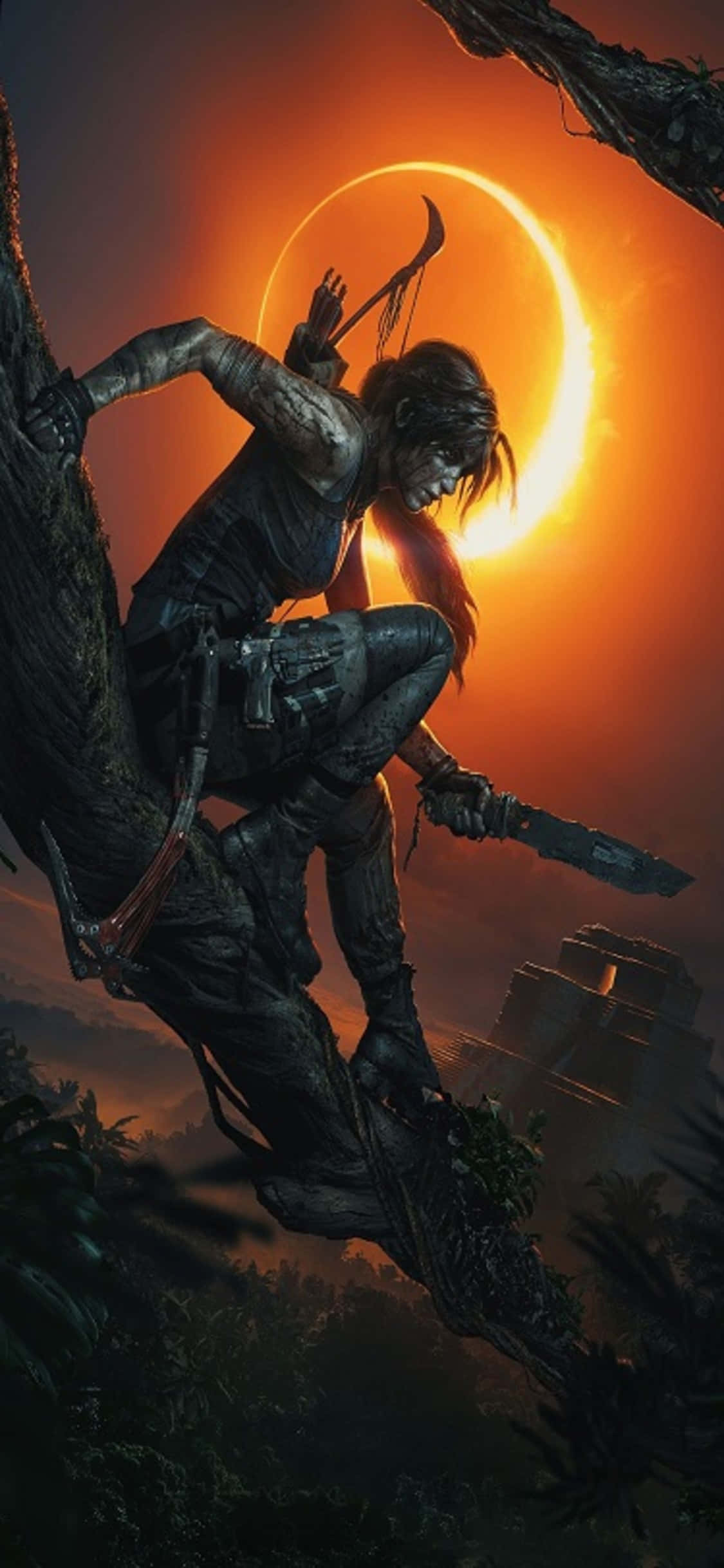 Cuchillo en alto por Lara Croft | Shadow of the Tomb Raider Fondos de pantalla