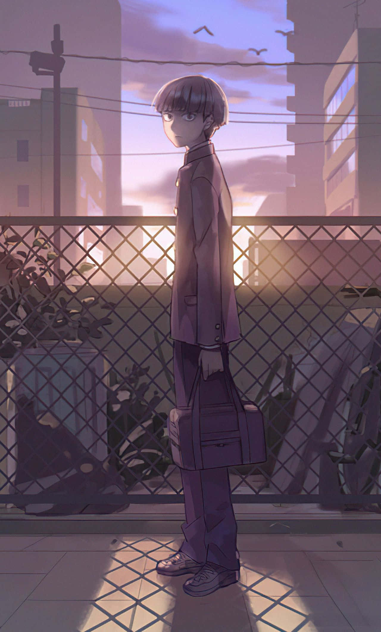 Cuerpo Completo de Chico Anime - Mob Psycho para iPhone Fondos de pantalla