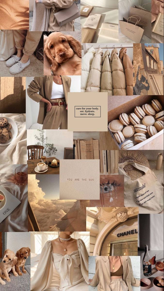 Cuidado Personal Collage Estético Beige Fondos de pantalla