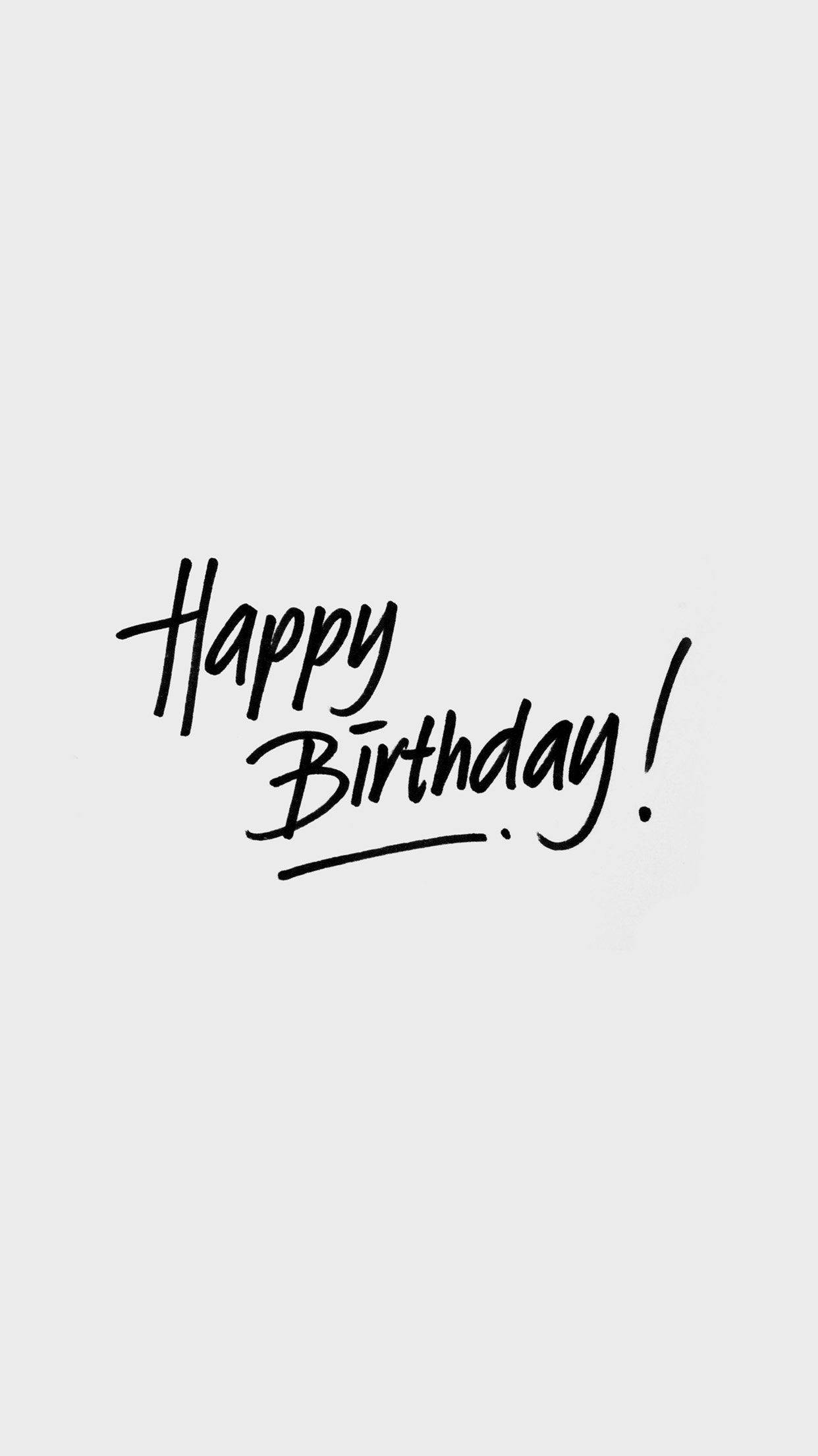 Cumpleaños Feliz Estético Minimalista en Gris Fondos de pantalla