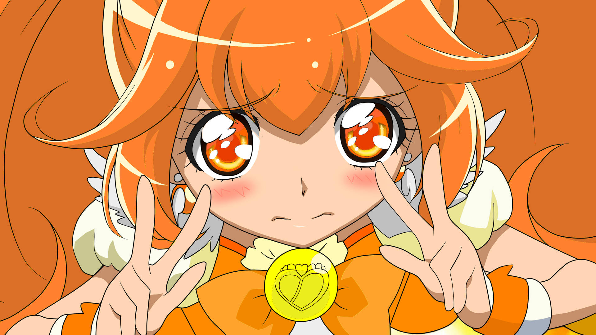 Cure Peace Pelo Naranja Sonrisa Falsa