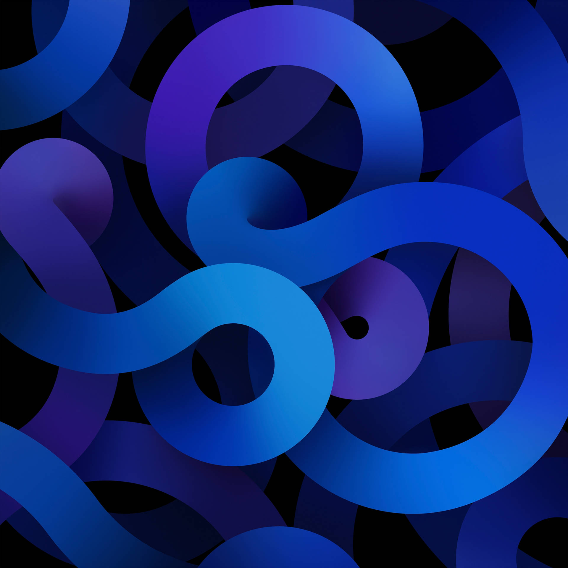 Fondo de pantalla estético de curvas azules para iPad