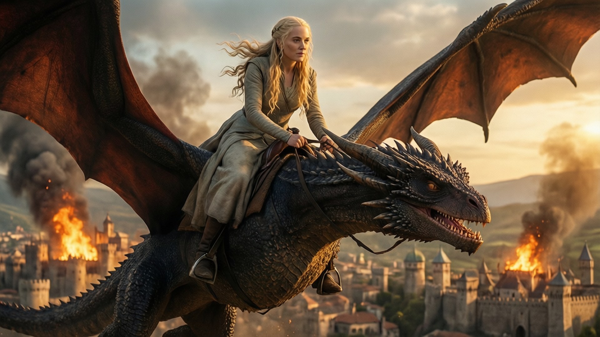 Daenerys en Drogon Fondos de pantalla