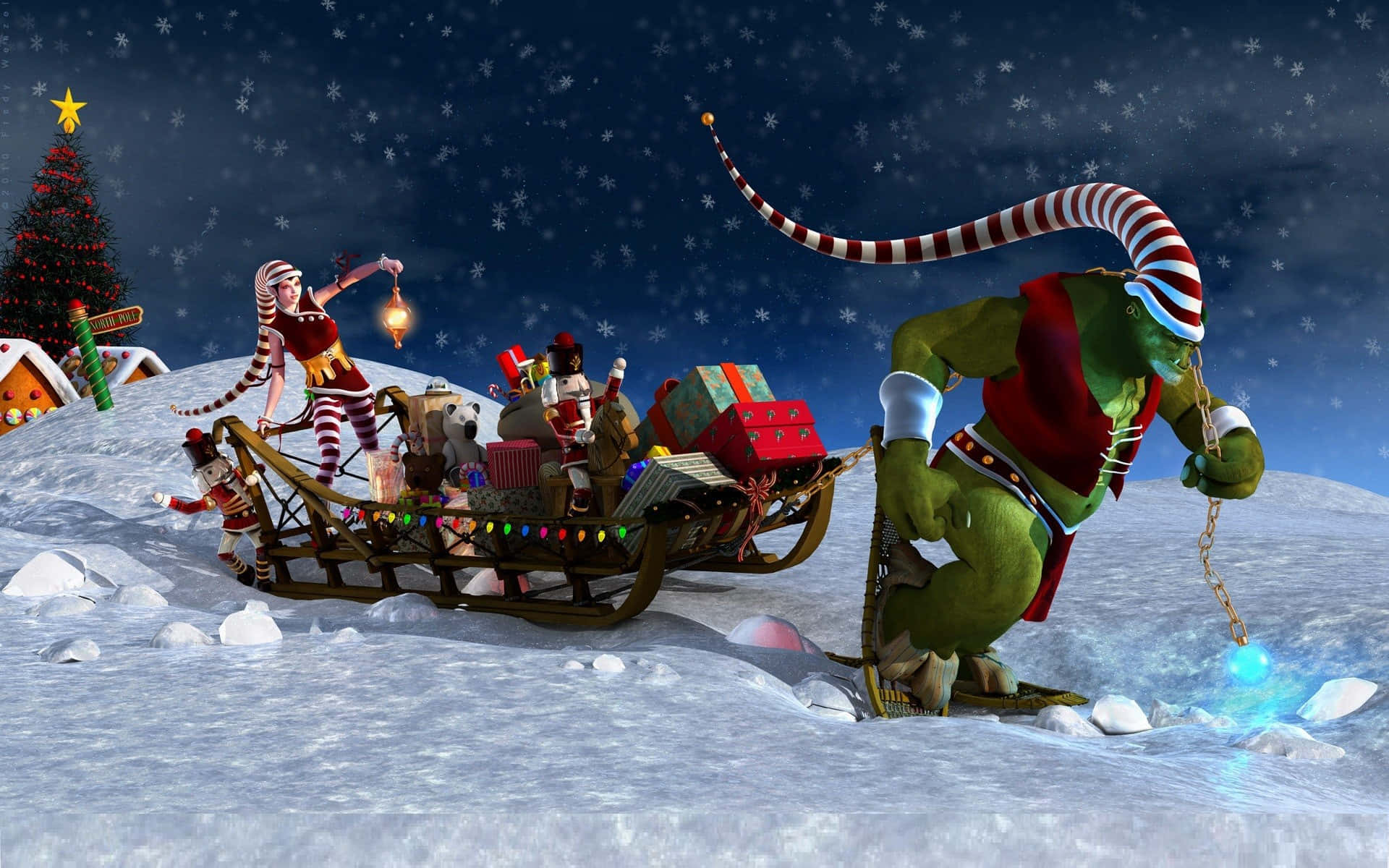 ¡Dale la bienvenida a la alegría navideña con un Anime Navideño! Fondos de pantalla