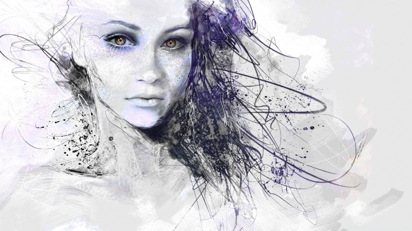 Dama Genial con Salpicaduras de Pintura Fondos de pantalla
