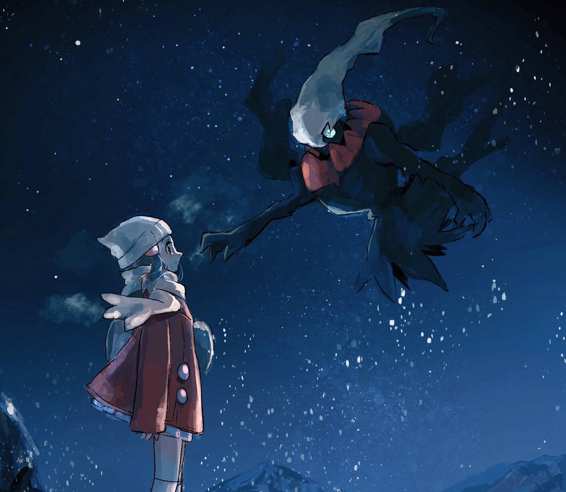 Darkrai y una chica con tableta Fondos de pantalla
