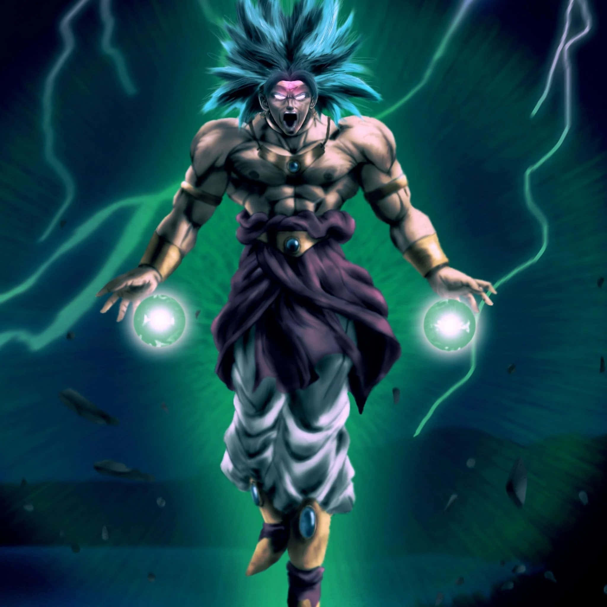 De la legendaria película Dragon Ball Super Broly, un vistazo de Goku Super Saiyan Blue en plena batalla. Fondos de pantalla