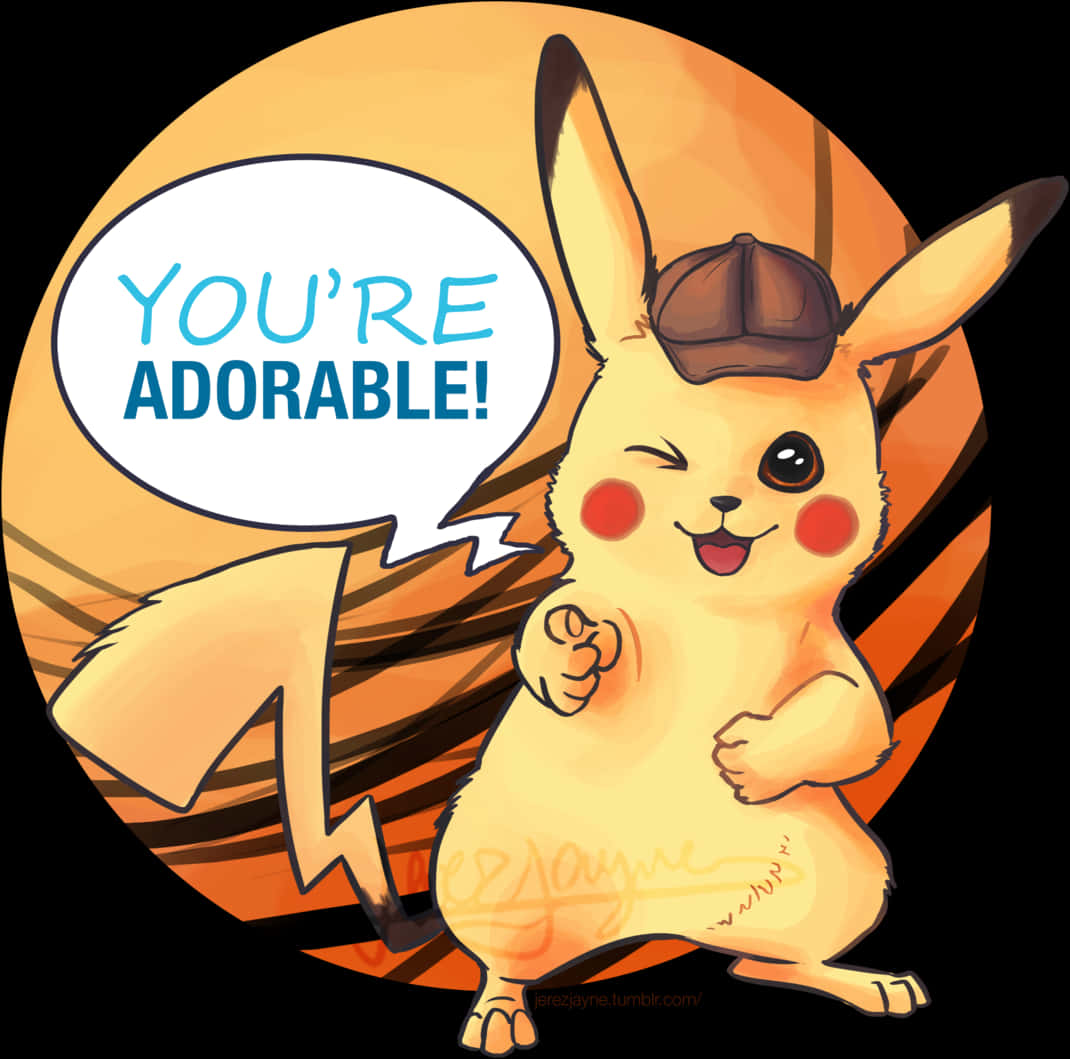 Declaración adorable de Pikachu con gorra Fondos de pantalla