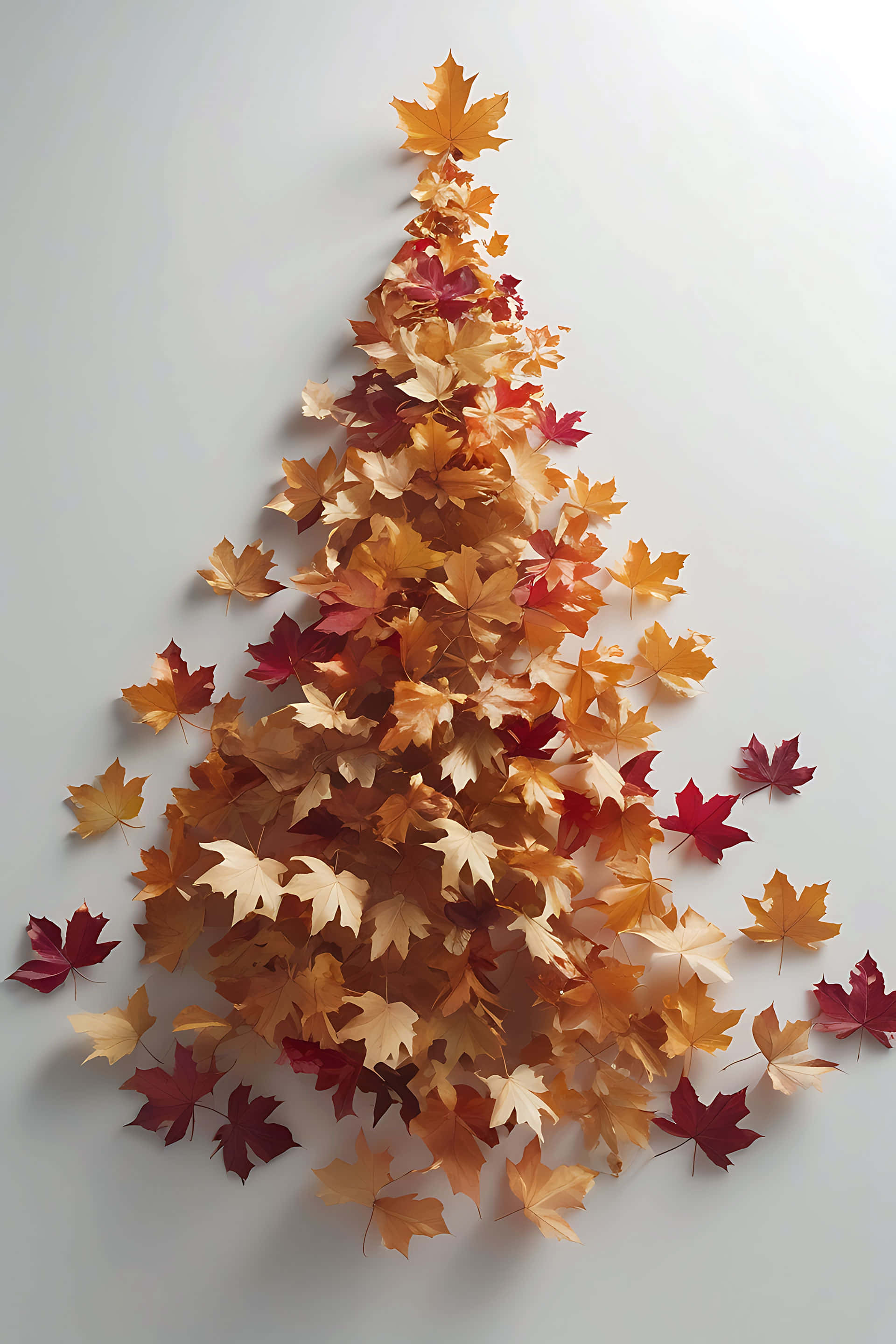 Decoración de árbol con hojas de otoño Fondos de pantalla