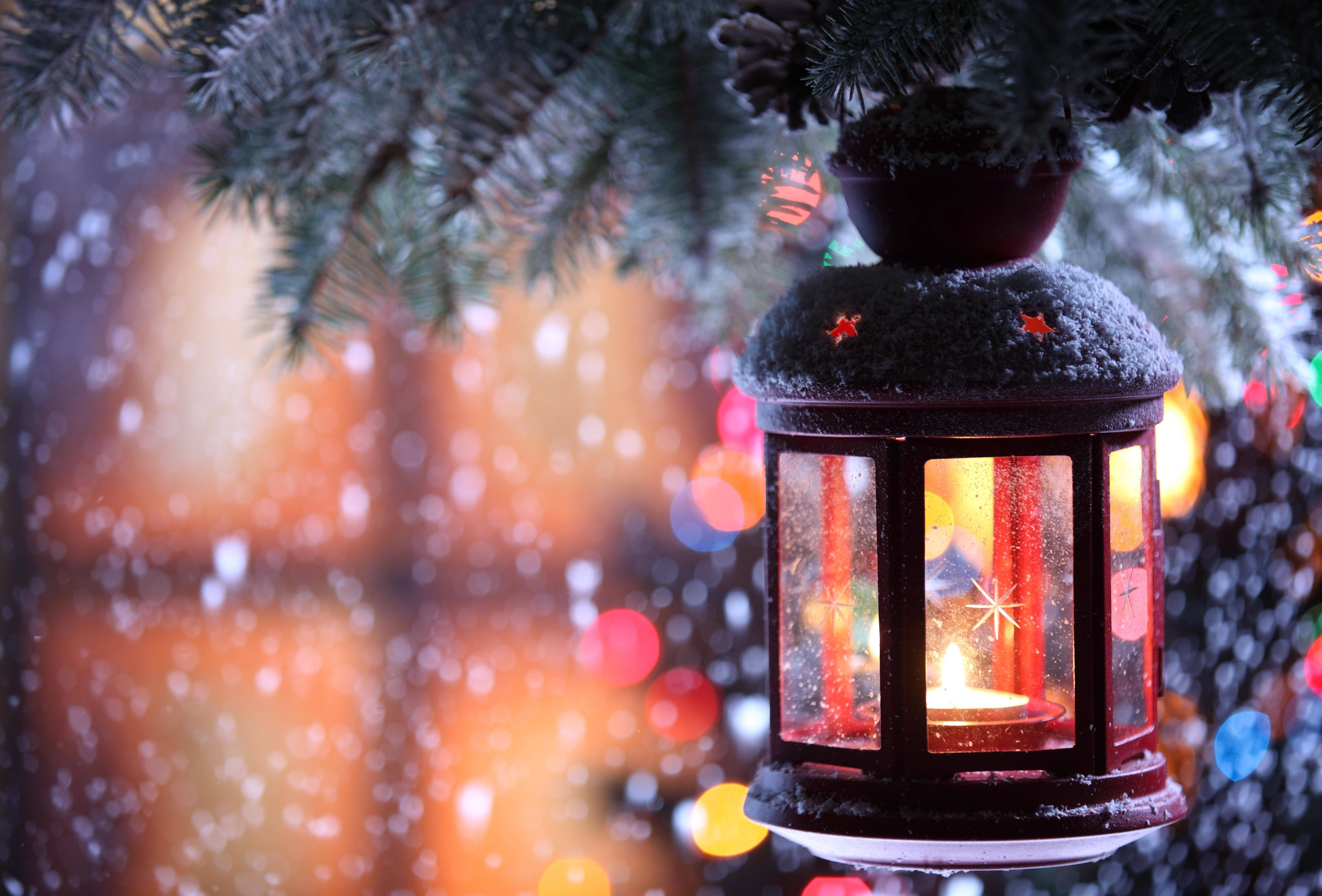 Decoración de Farol Navideño Frío Fondos de pantalla