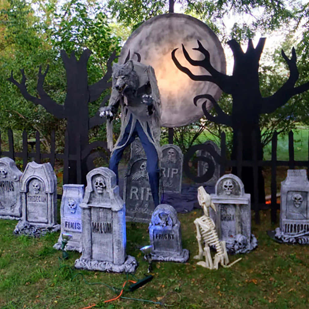 Decoración de Halloween con Hombre Lobo Fondos de pantalla