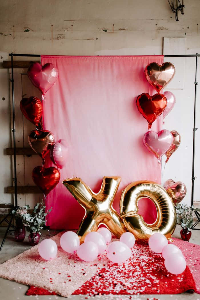 Decoraciones de San Valentín con globos XO Fondos de pantalla