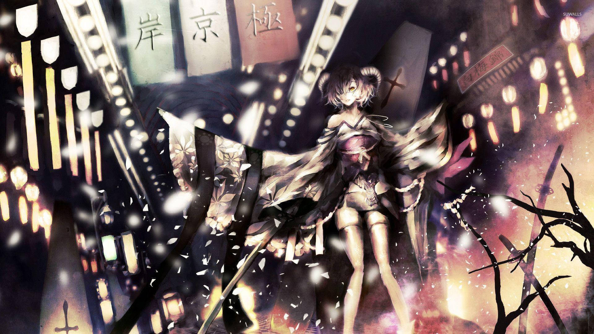 Deidad demoníaca de anime misteriosa desatando poder Fondos de pantalla