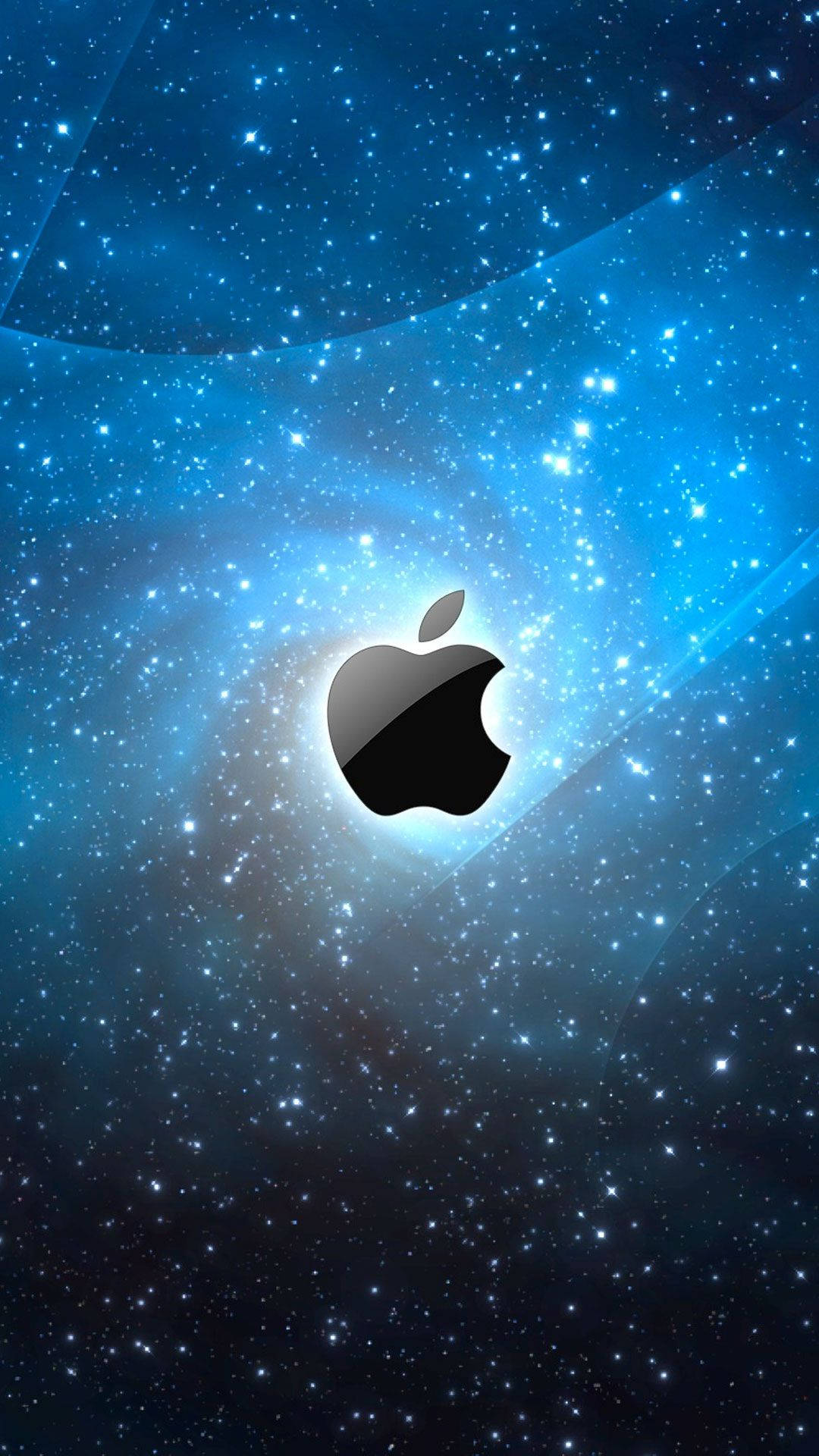 Fondo de pantalla para iPhone del logo de Apple sobre fondo azul — iPhone Fondos de pantalla