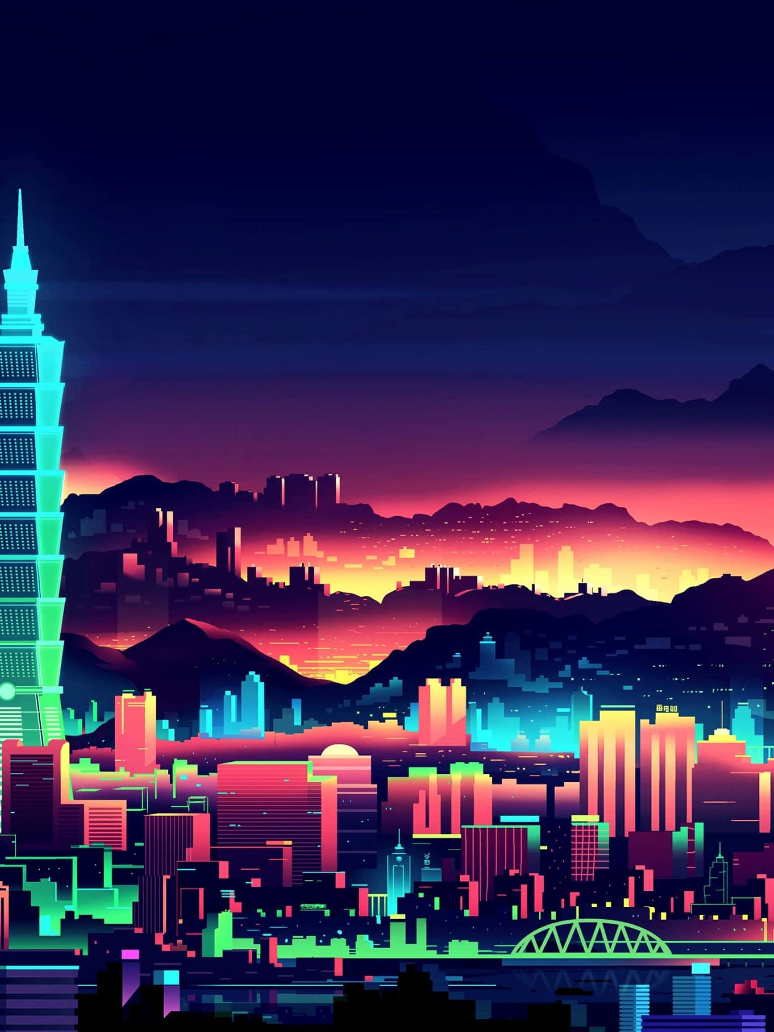 Déjate hipnotizar por las deslumbrantes luces de Neon City Fondos de pantalla