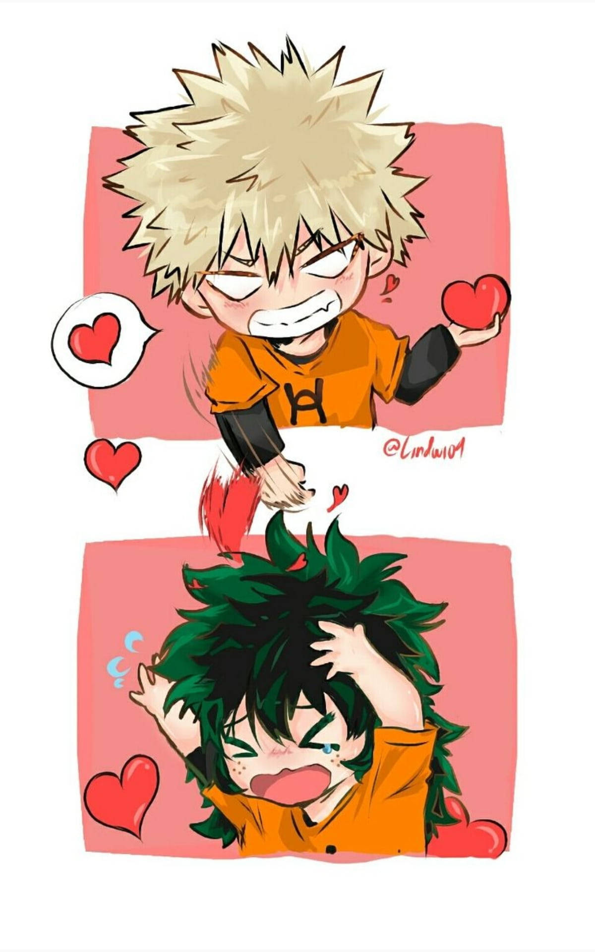 Deku y Bakugou Lindos en Dibujo Animado Fondos de pantalla