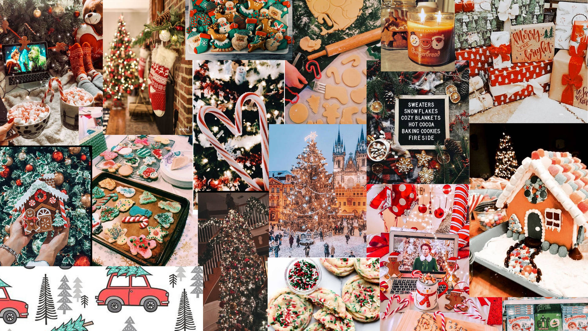 Delicioso Collage Navideño de Comida Fondos de pantalla