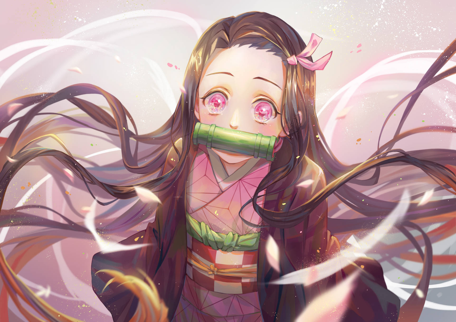 Fondo de pantalla Demon Slayer 4k Nezuko Linda