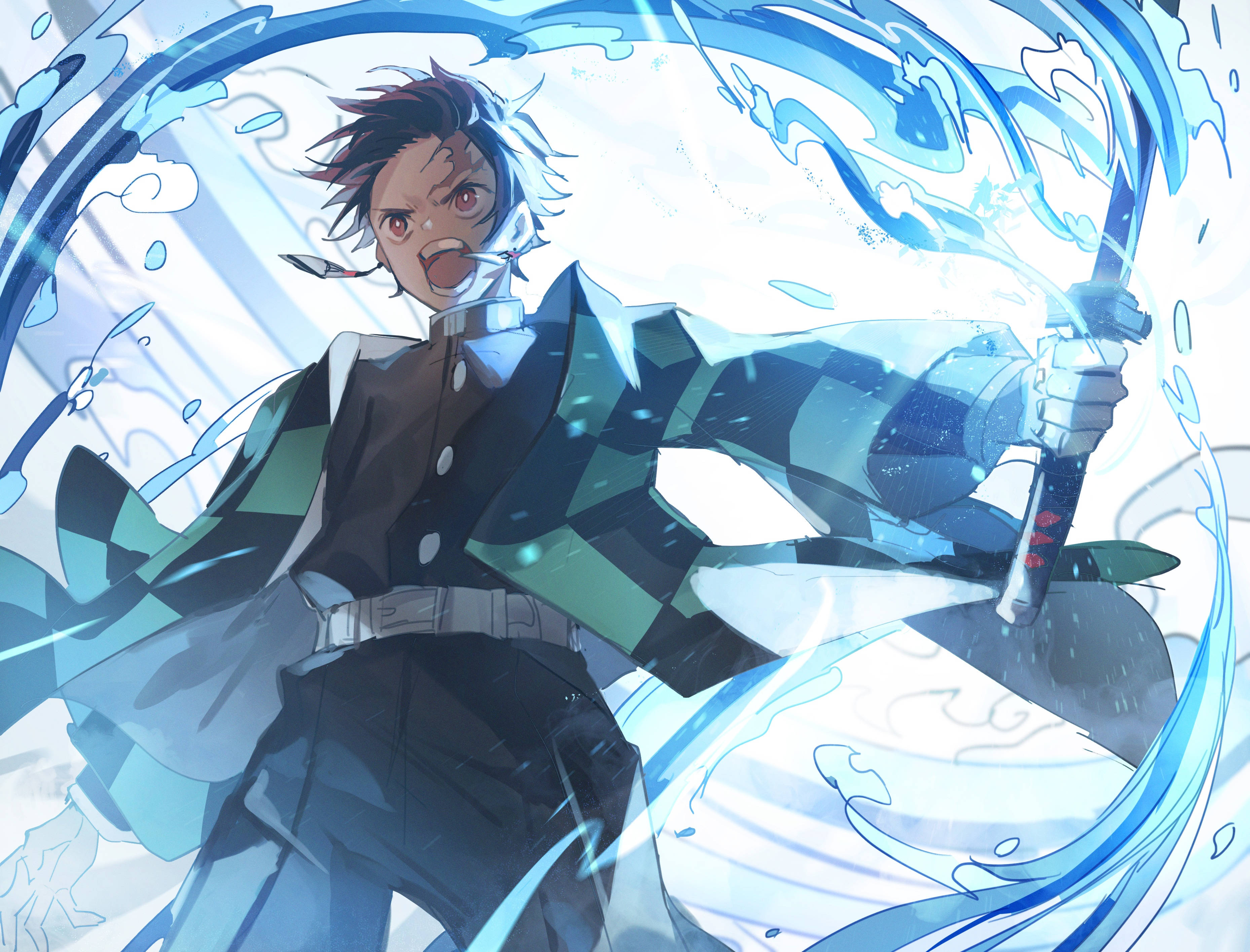 Demon Slayer 4K Tanjiro Agua Fondos de pantalla