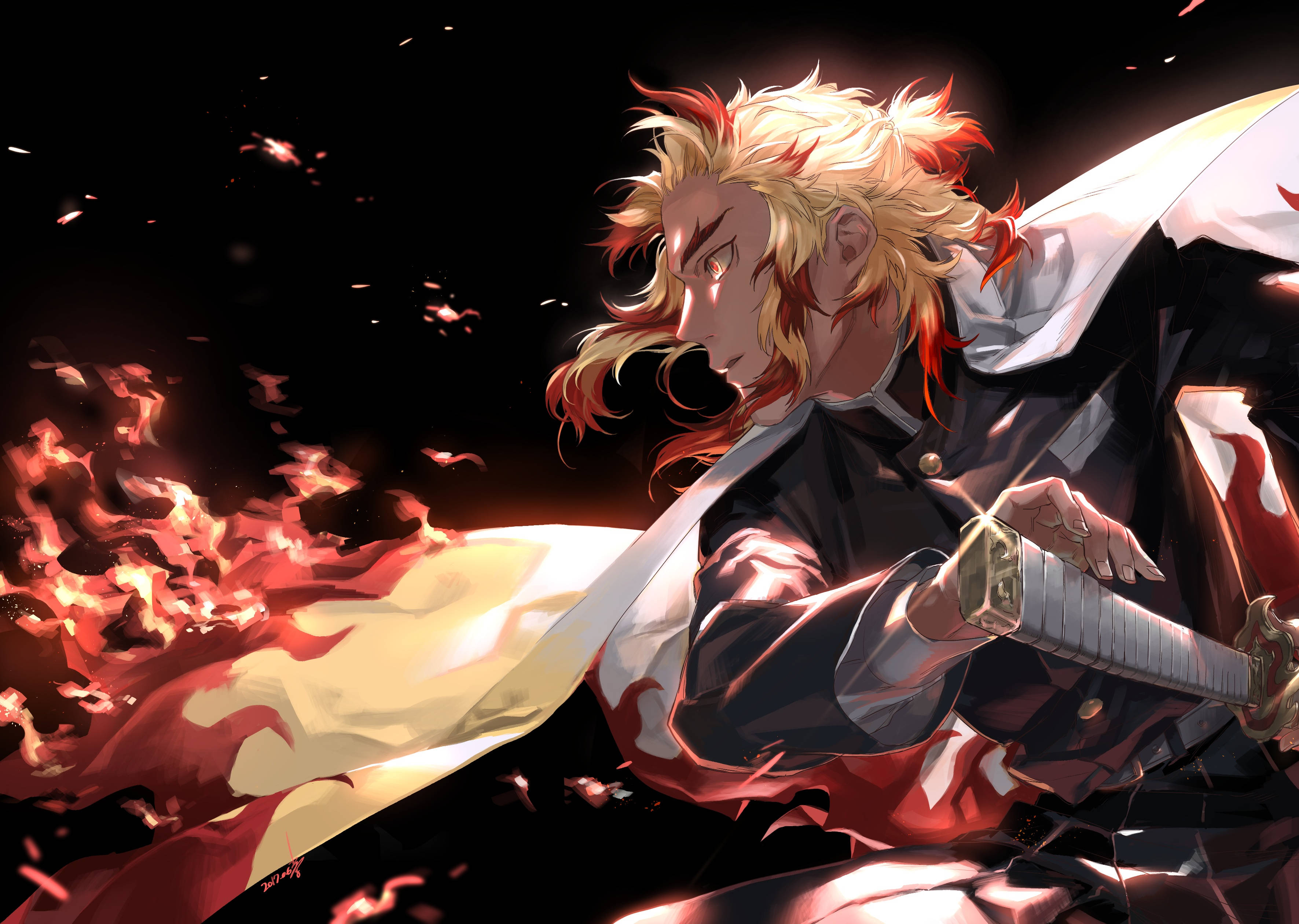 Demon Slayer 4K Rengoku Fuego Fondos de pantalla
