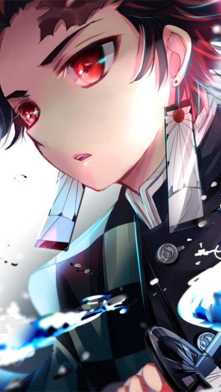 Demon Slayer Tanjiro Ojo Rojo Ardiente Fondos de pantalla