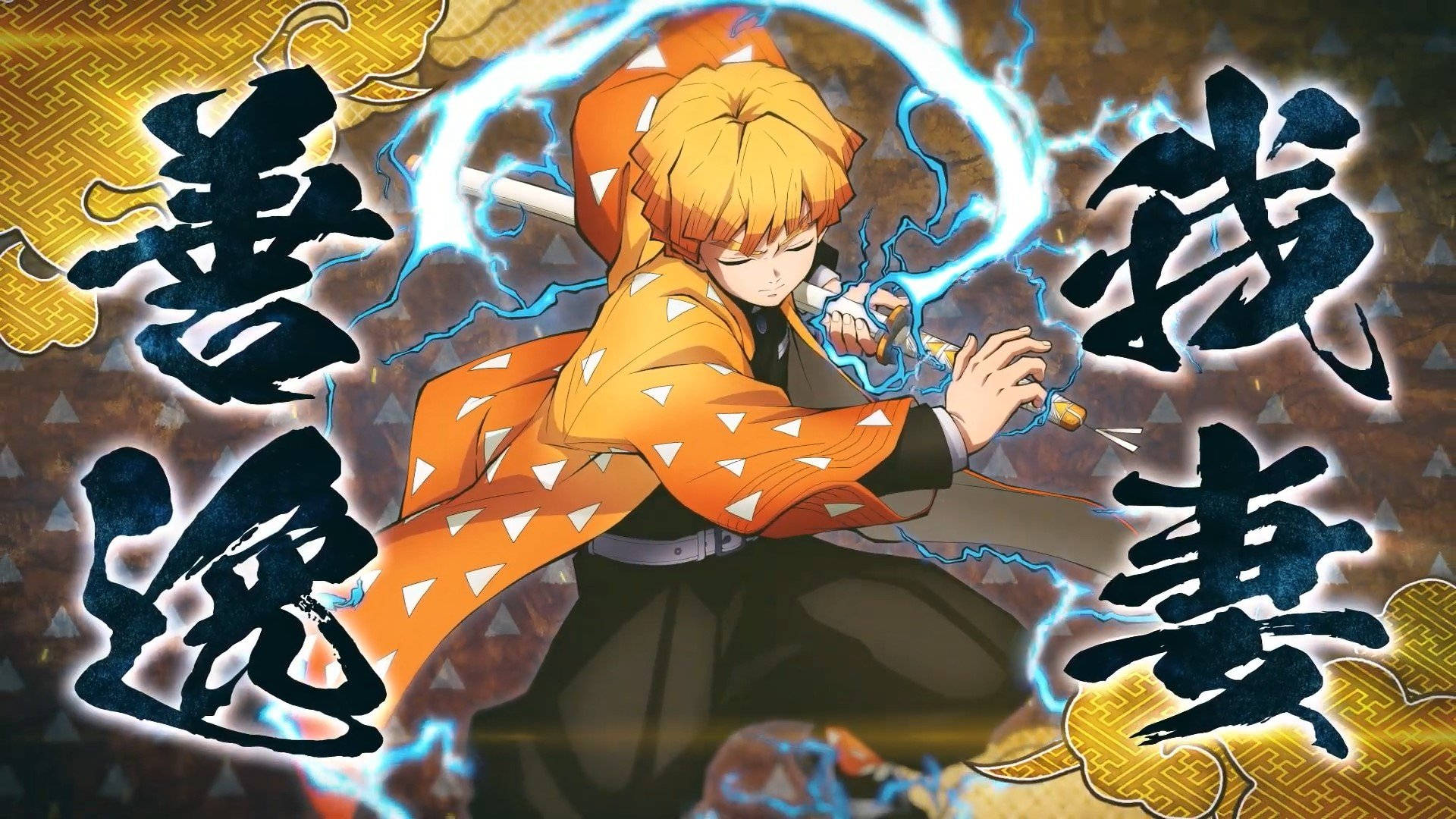 Demon Slayer Zenitsu en Combate Fondos de pantalla