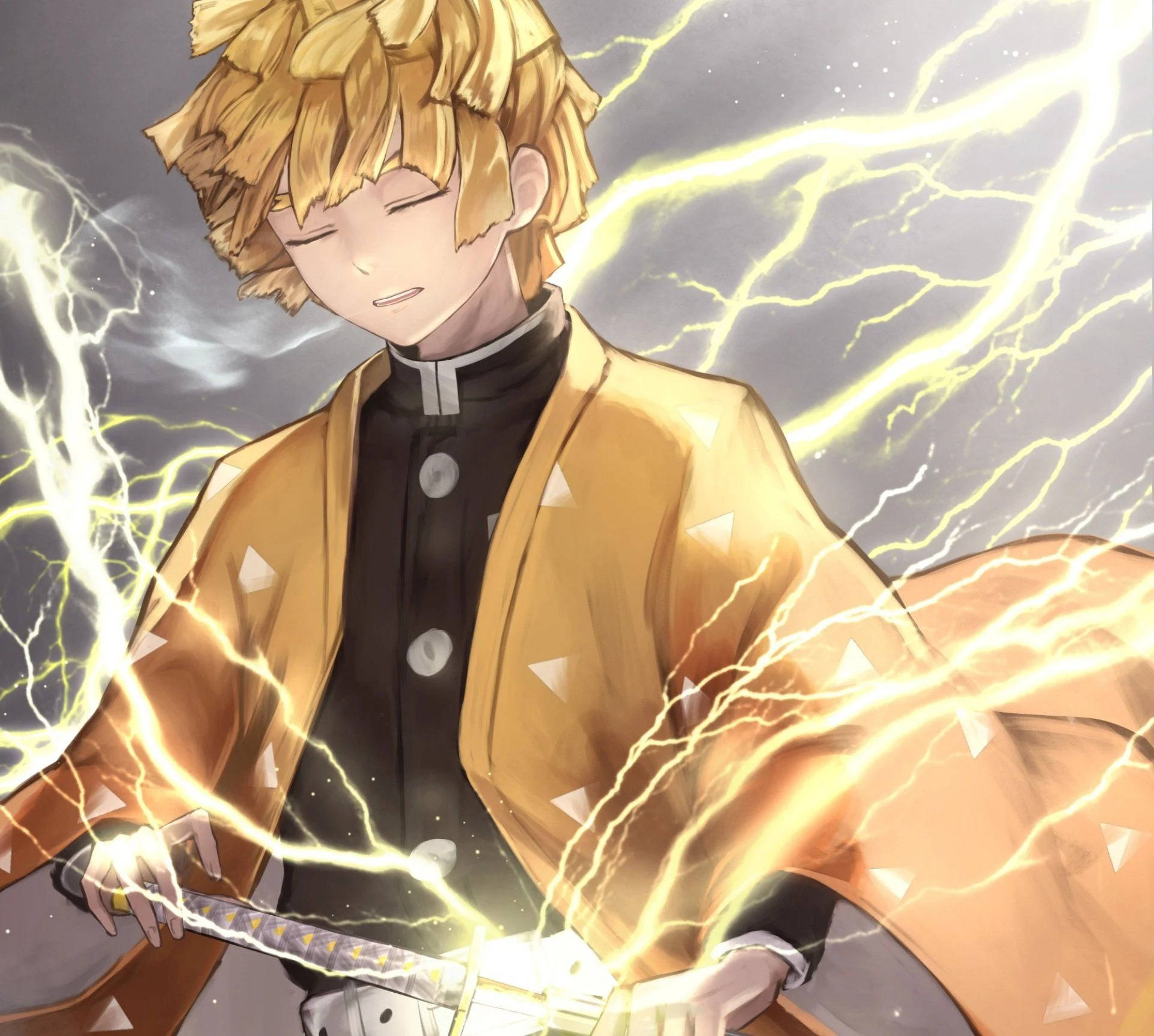 Demon Slayer Zenitsu en Paz Fondos de pantalla