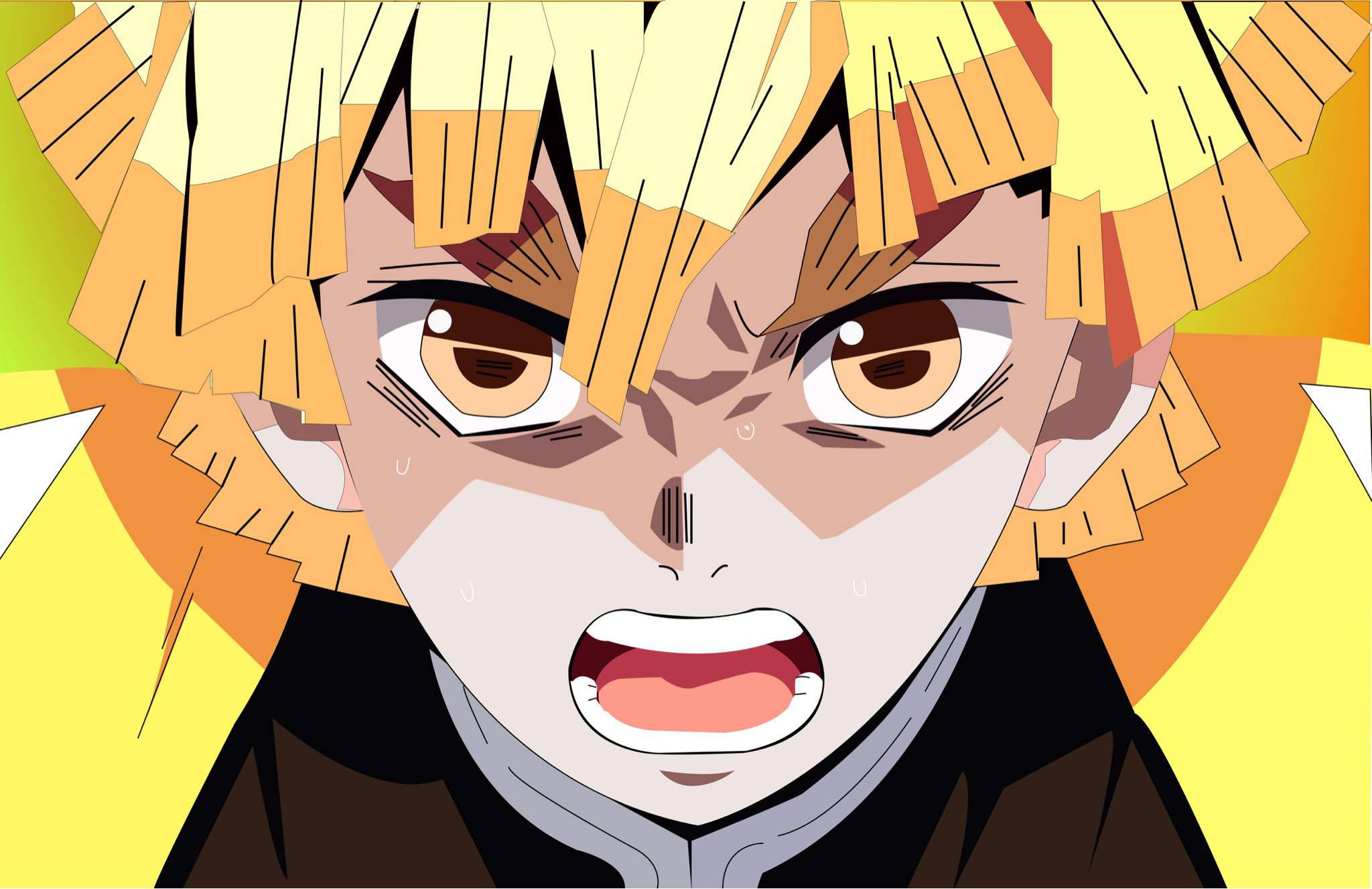 Demon Slayer Zenitsu Primer Plano Fondos de pantalla