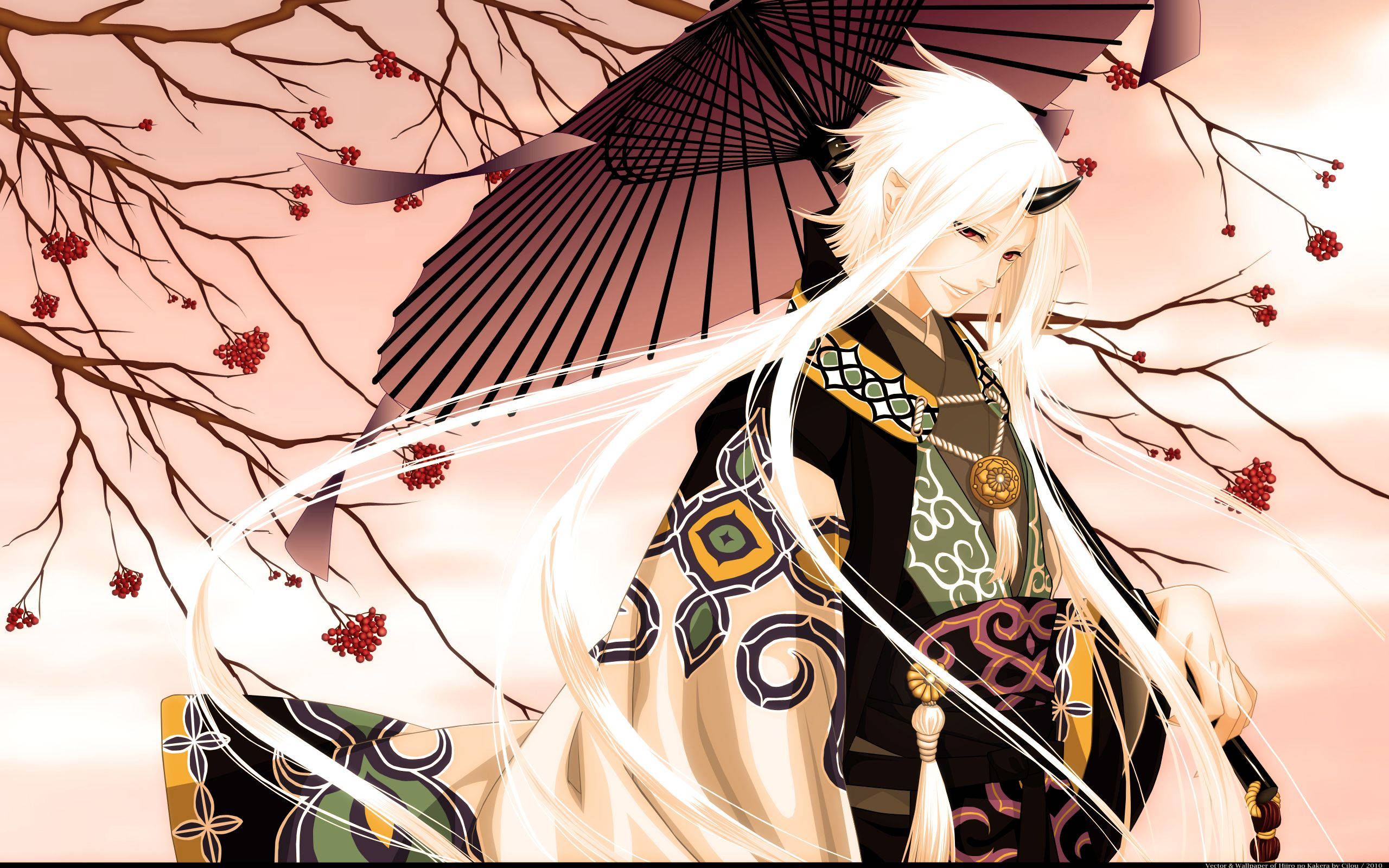 Demonio de anime de pelo blanco Fondos de pantalla