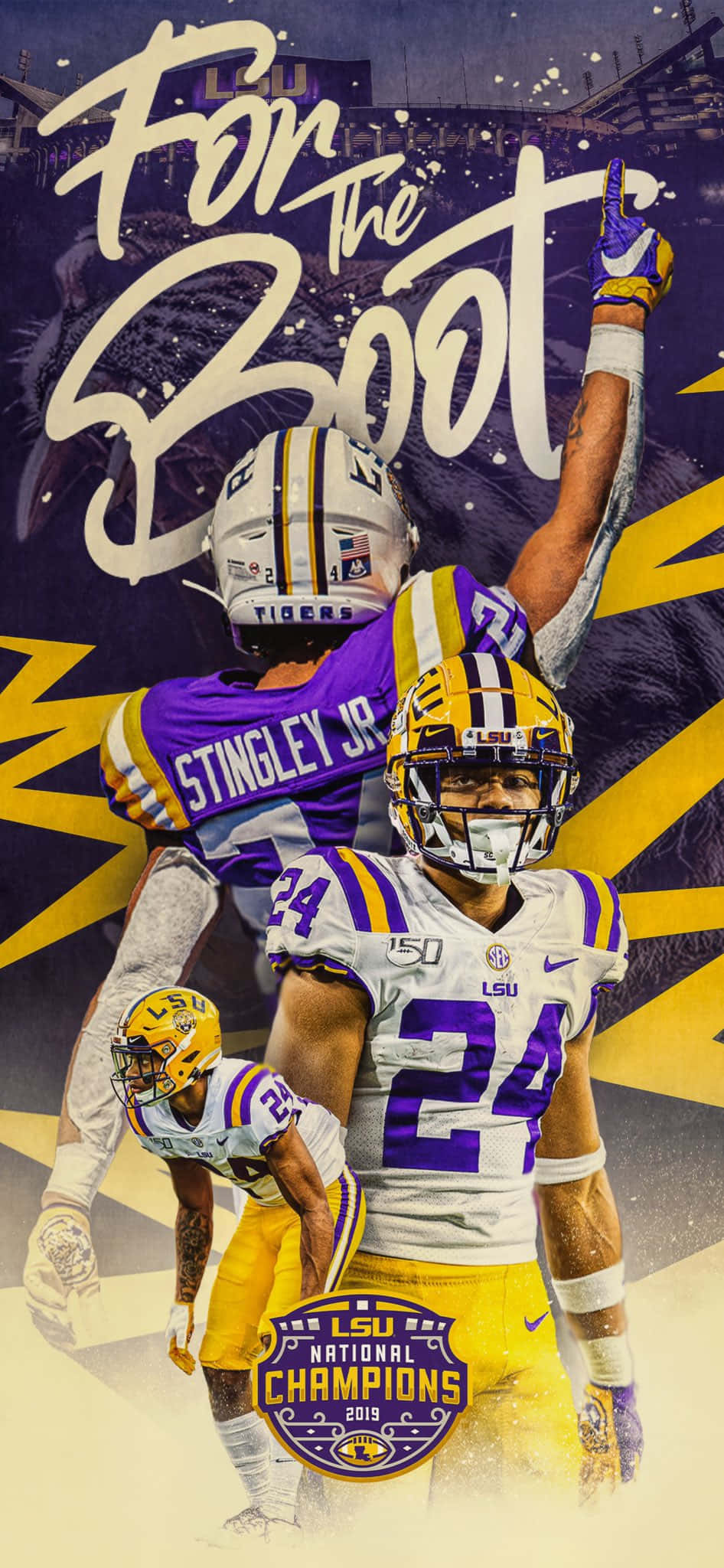 Derek Stingley Jr Campeones de la NCAA 2019 Fondos de pantalla
