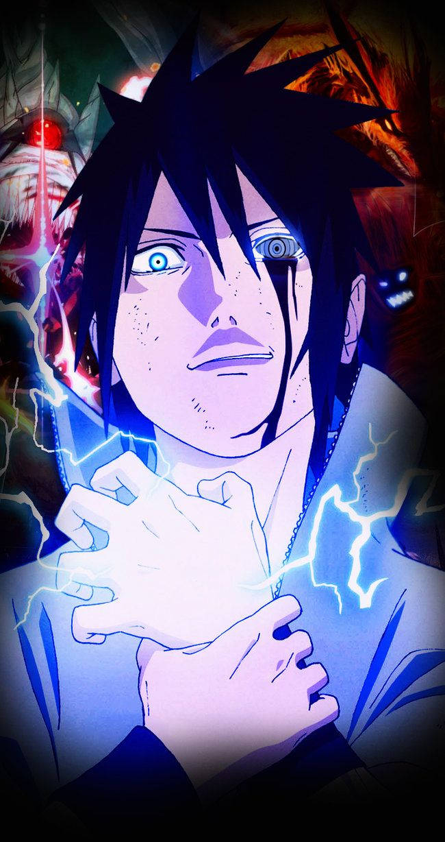 Desatando el poder del ojo Rinnegan de Sasuke y la técnica Chidori Fondos de pantalla