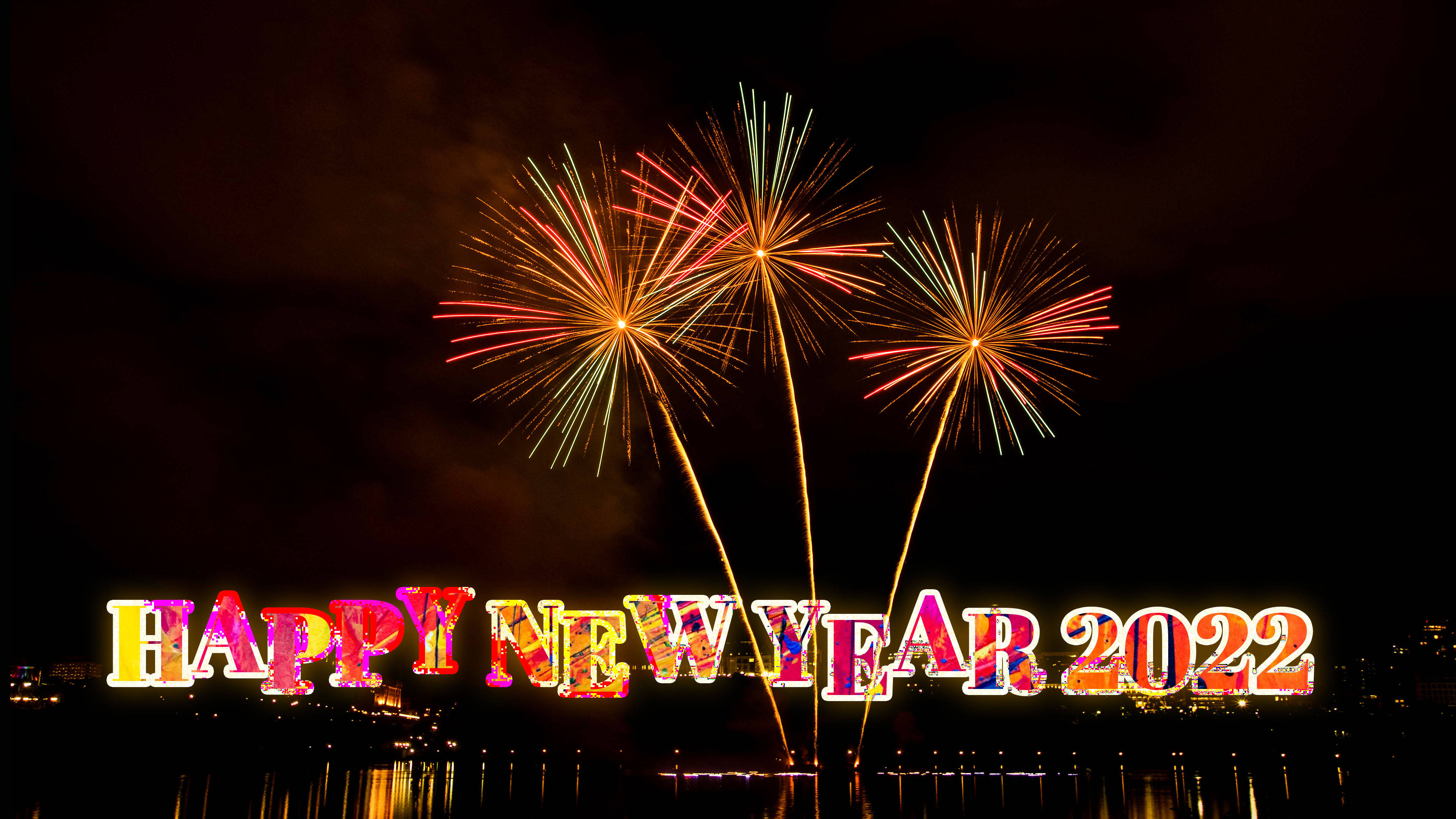 Despidiendo el 2021 y Recibiendo el 2022 con Fuegos Artificiales Festivos Fondos de pantalla