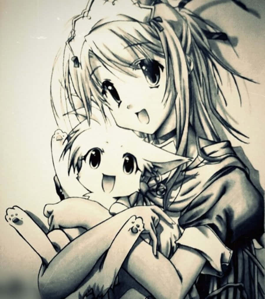 Dibujo anime colorido de una niña en un mundo mágico Fondos de pantalla
