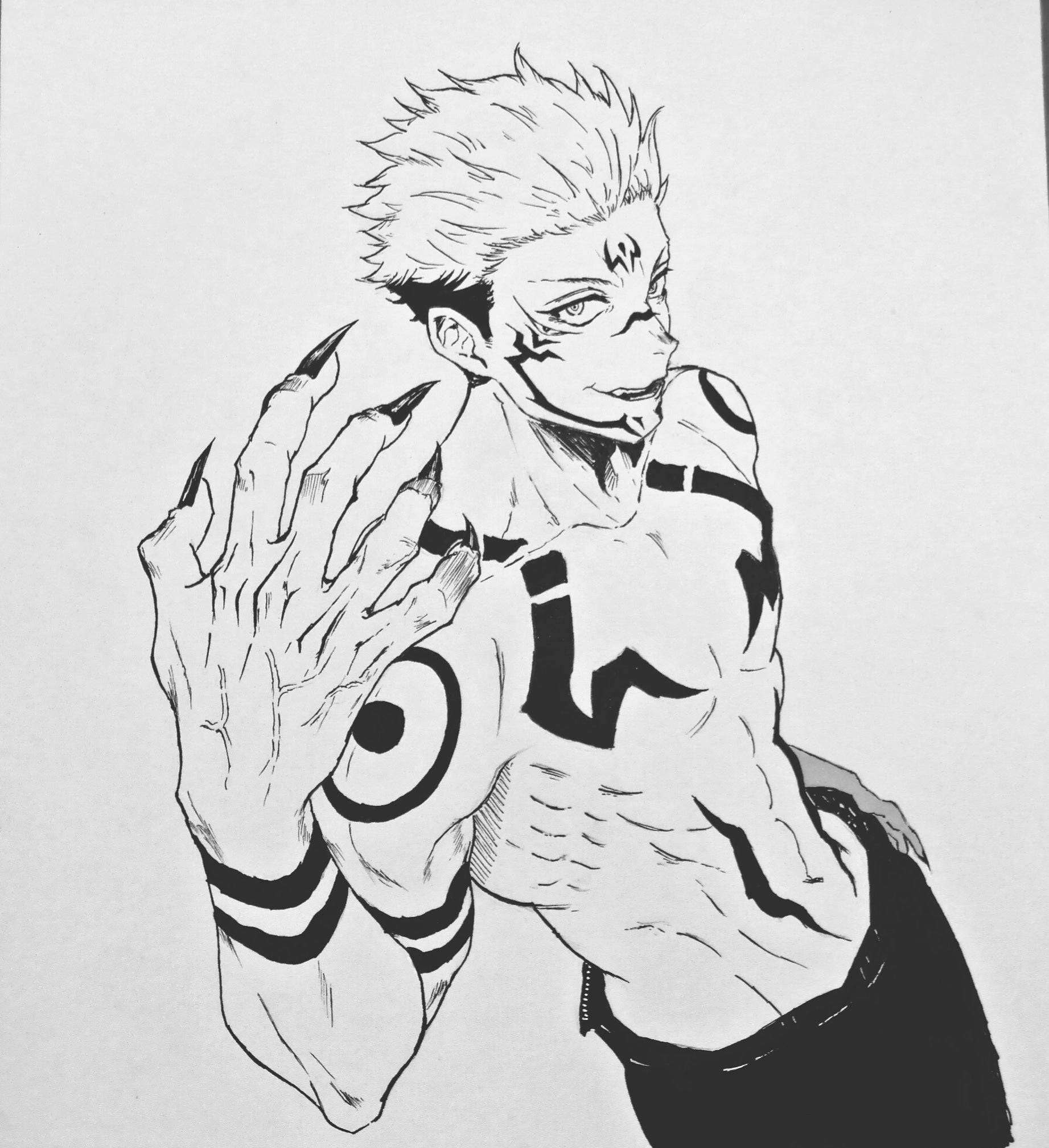 Dibujo Anime de Sukuna de Jujutsu Kaisen Fondos de pantalla
