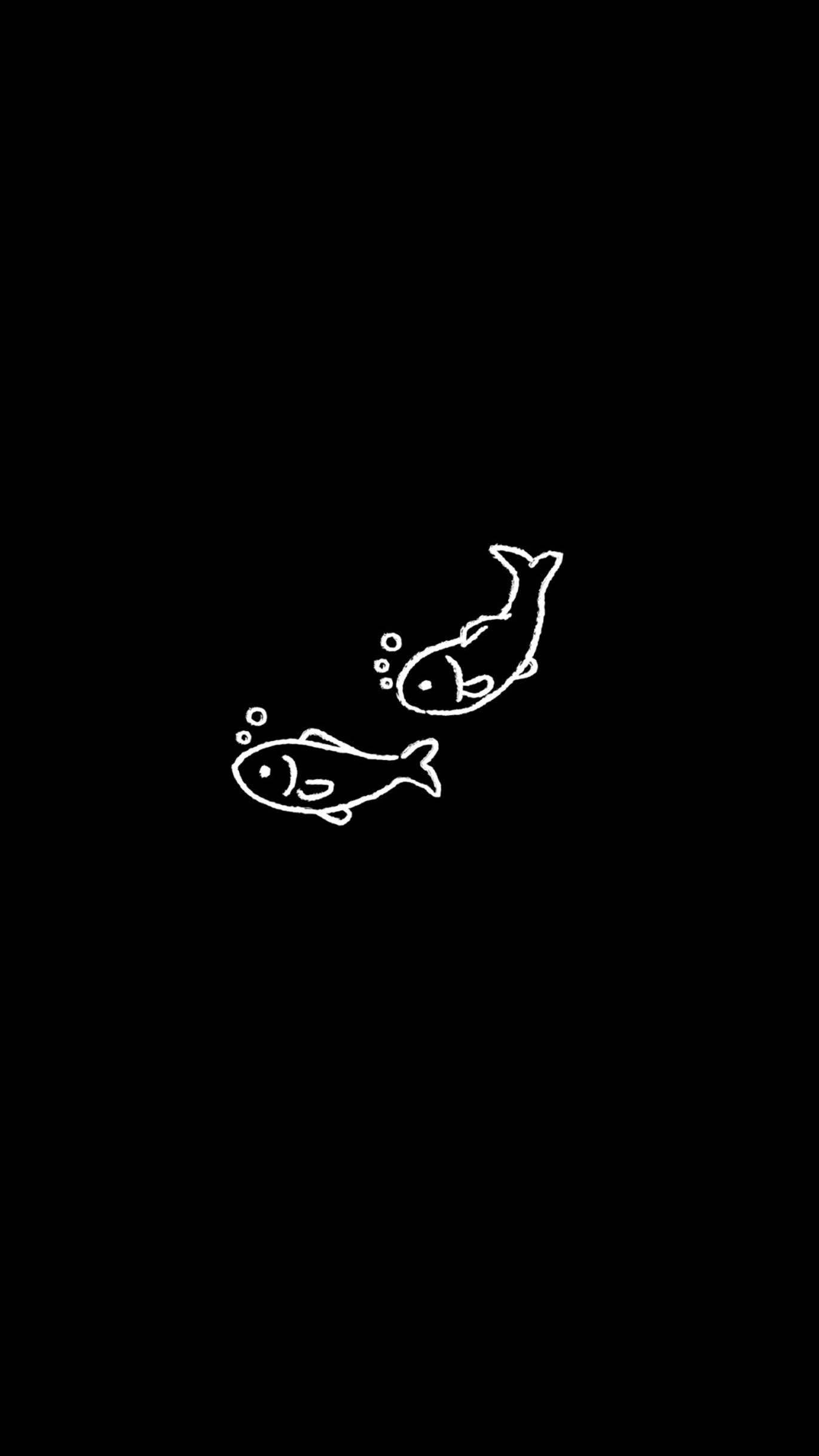 Dibujo de peces negros lindos Fondos de pantalla
