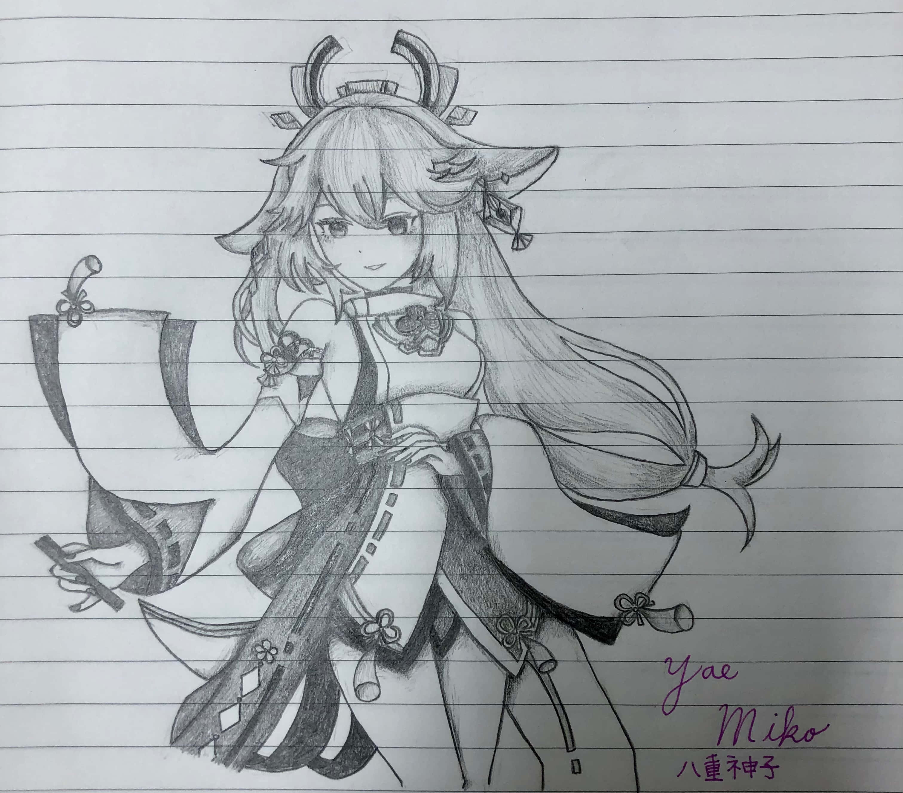 Dibujo de Yae Miko para Perfil Fondos de pantalla