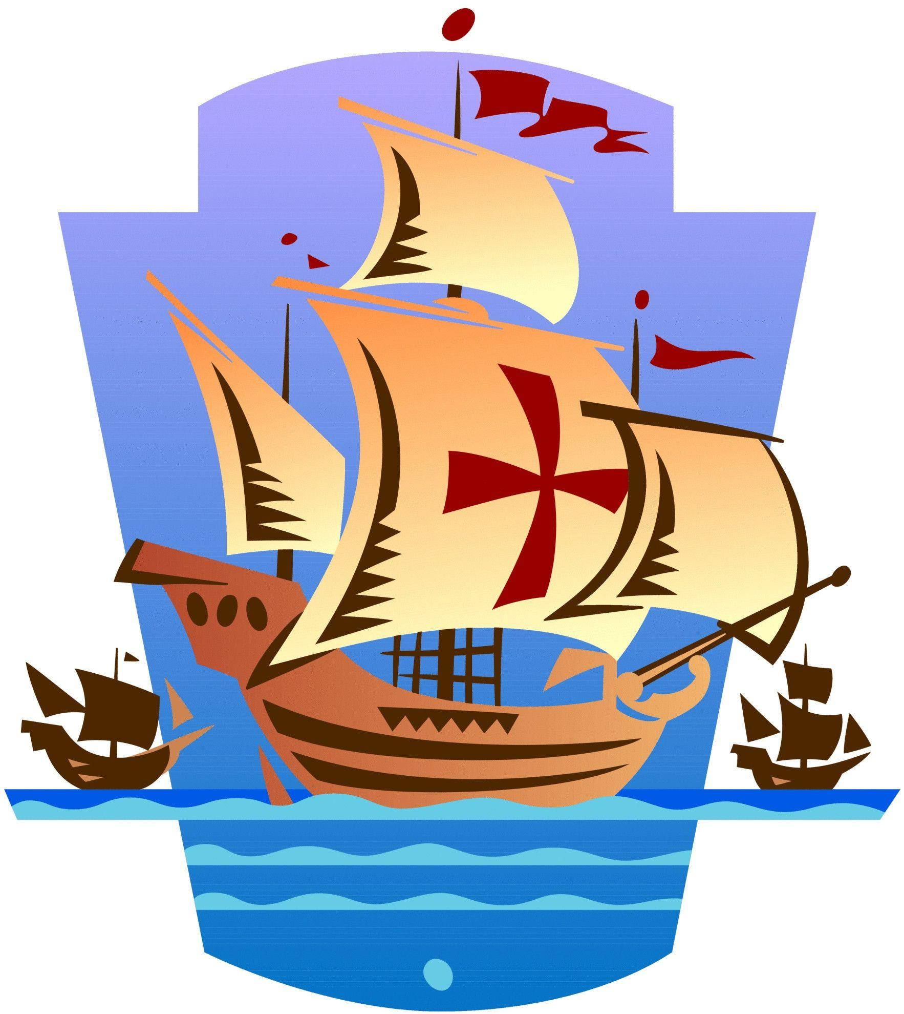 Dibujo Digital del Barco del Día de la Raza Fondos de pantalla