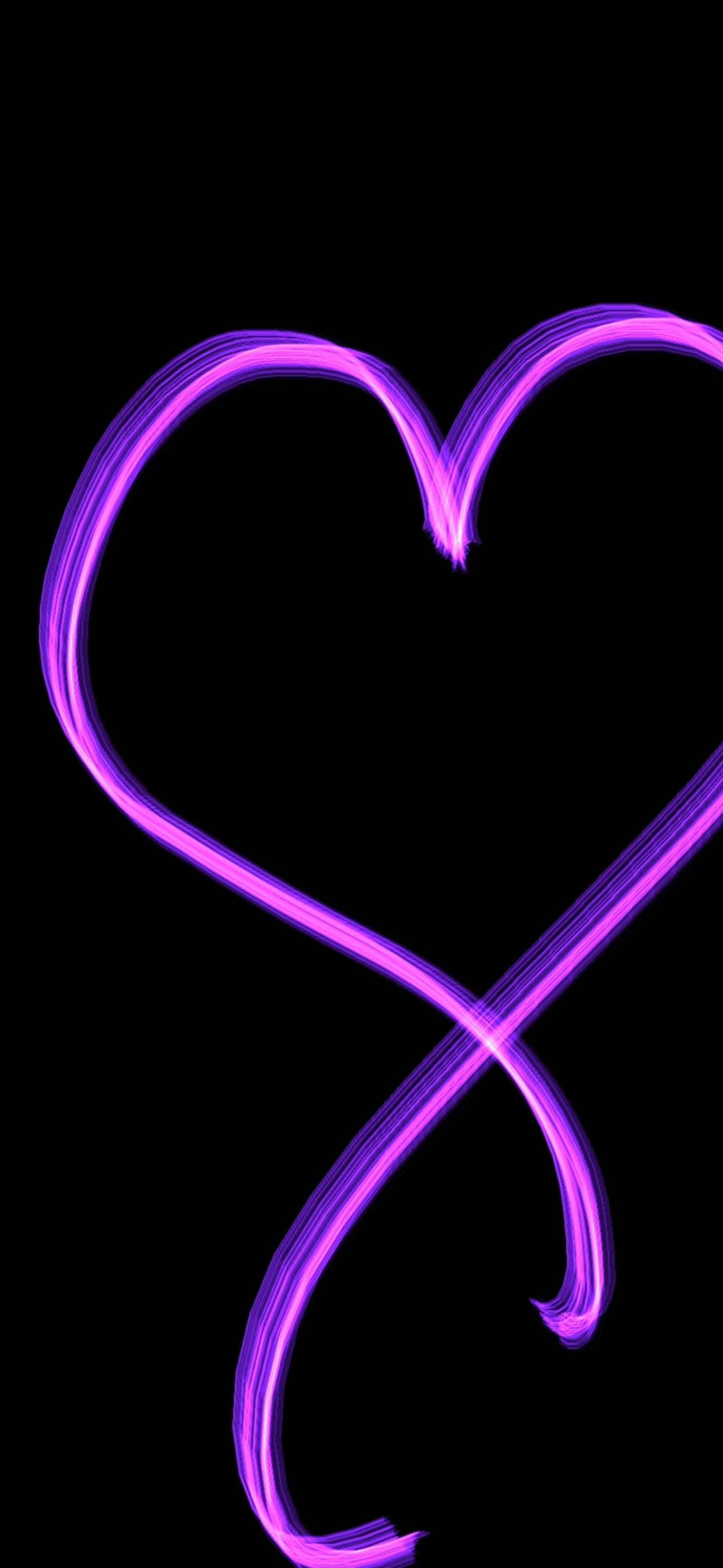 Dibujo Estético de Corazón Negro y Morado Fondos de pantalla