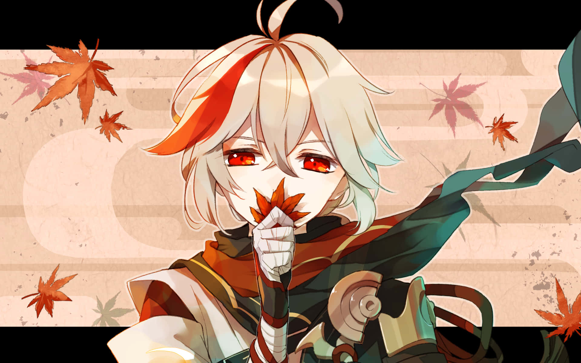 Dibujo Fanart de Kazuha con Hoja de Arce Fondos de pantalla