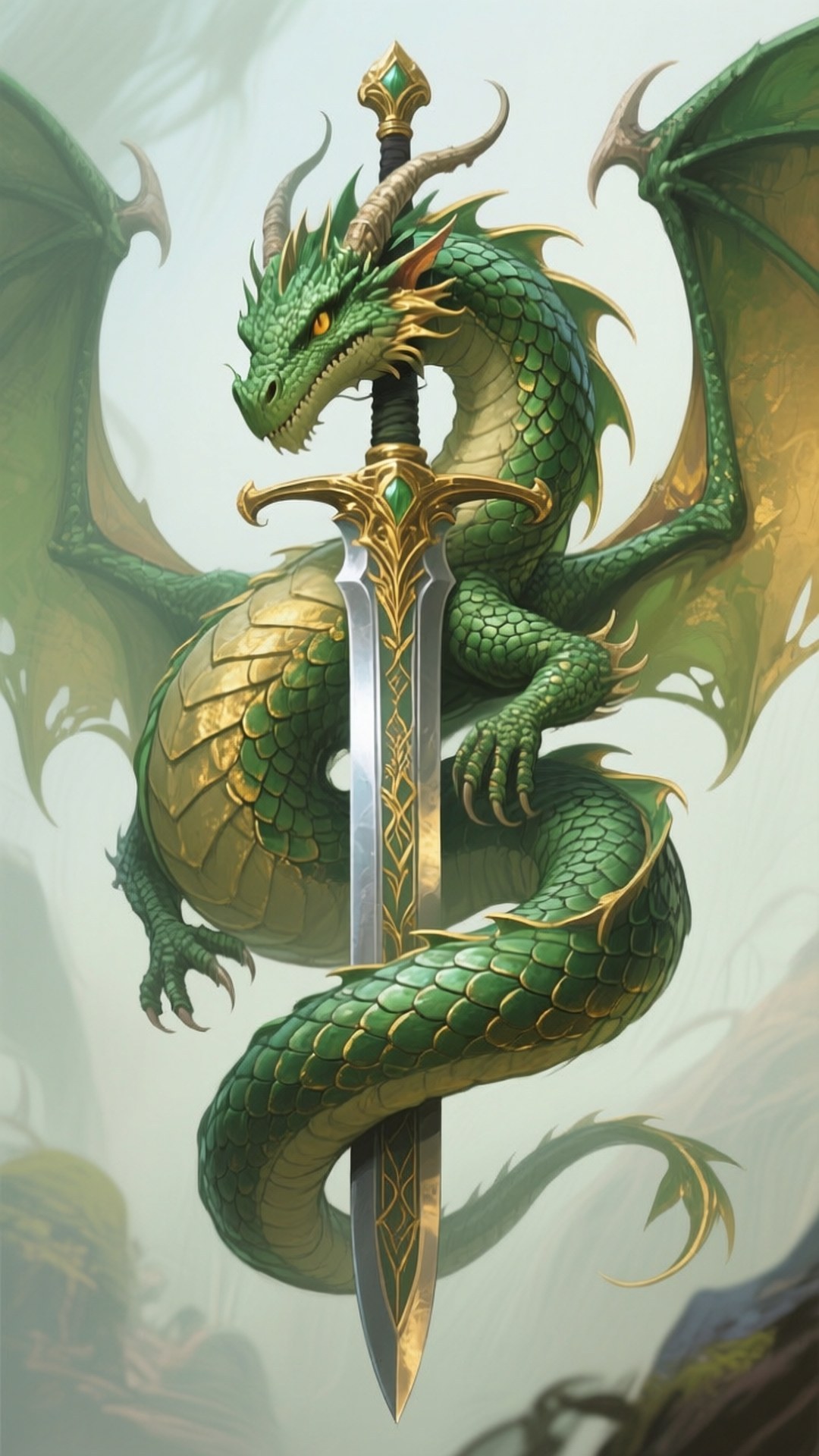 Dibujo Genial de Espada de Dragón Fondos de pantalla