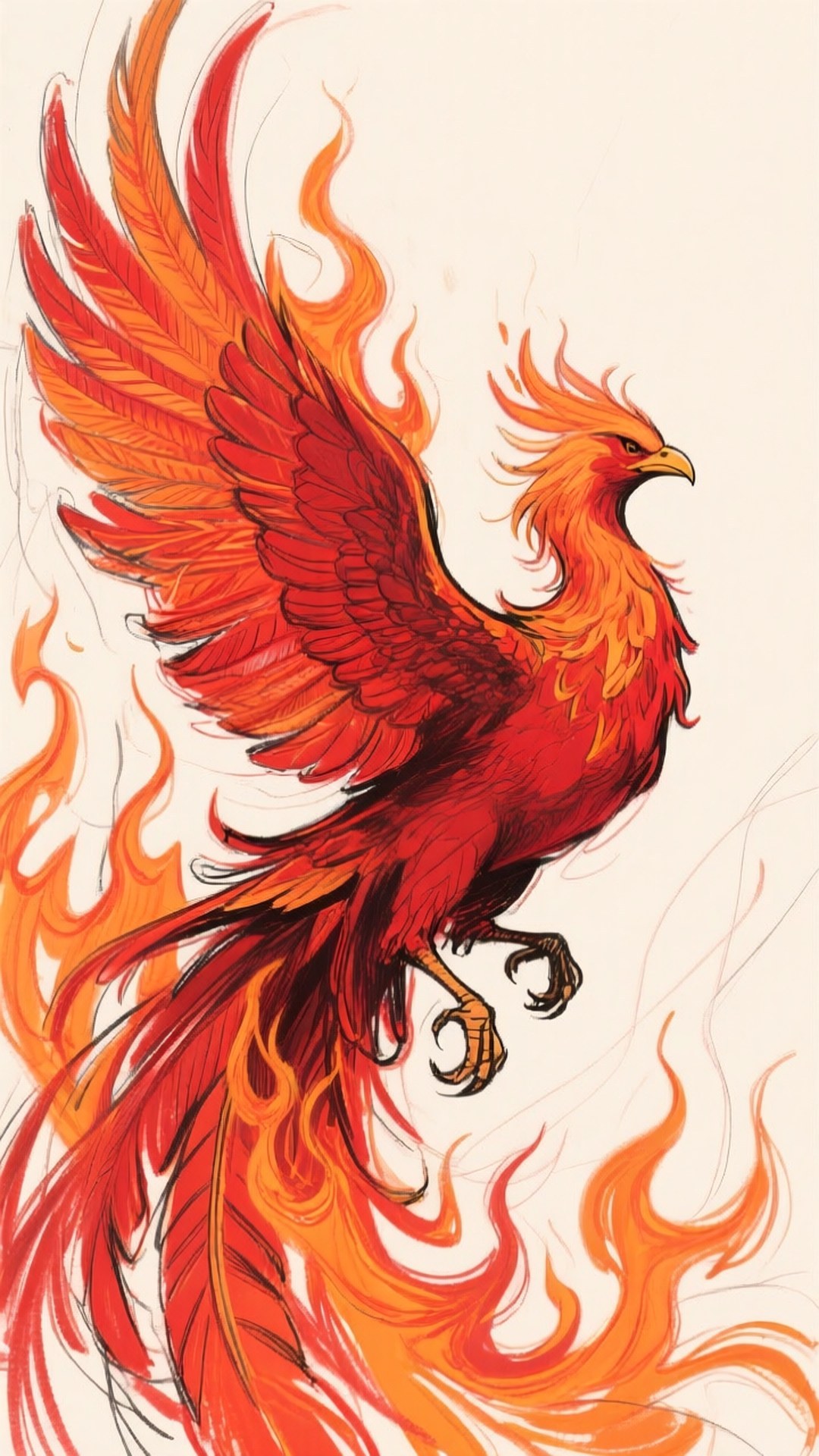 Dibujo Genial de Fénix Ardiente Fondos de pantalla