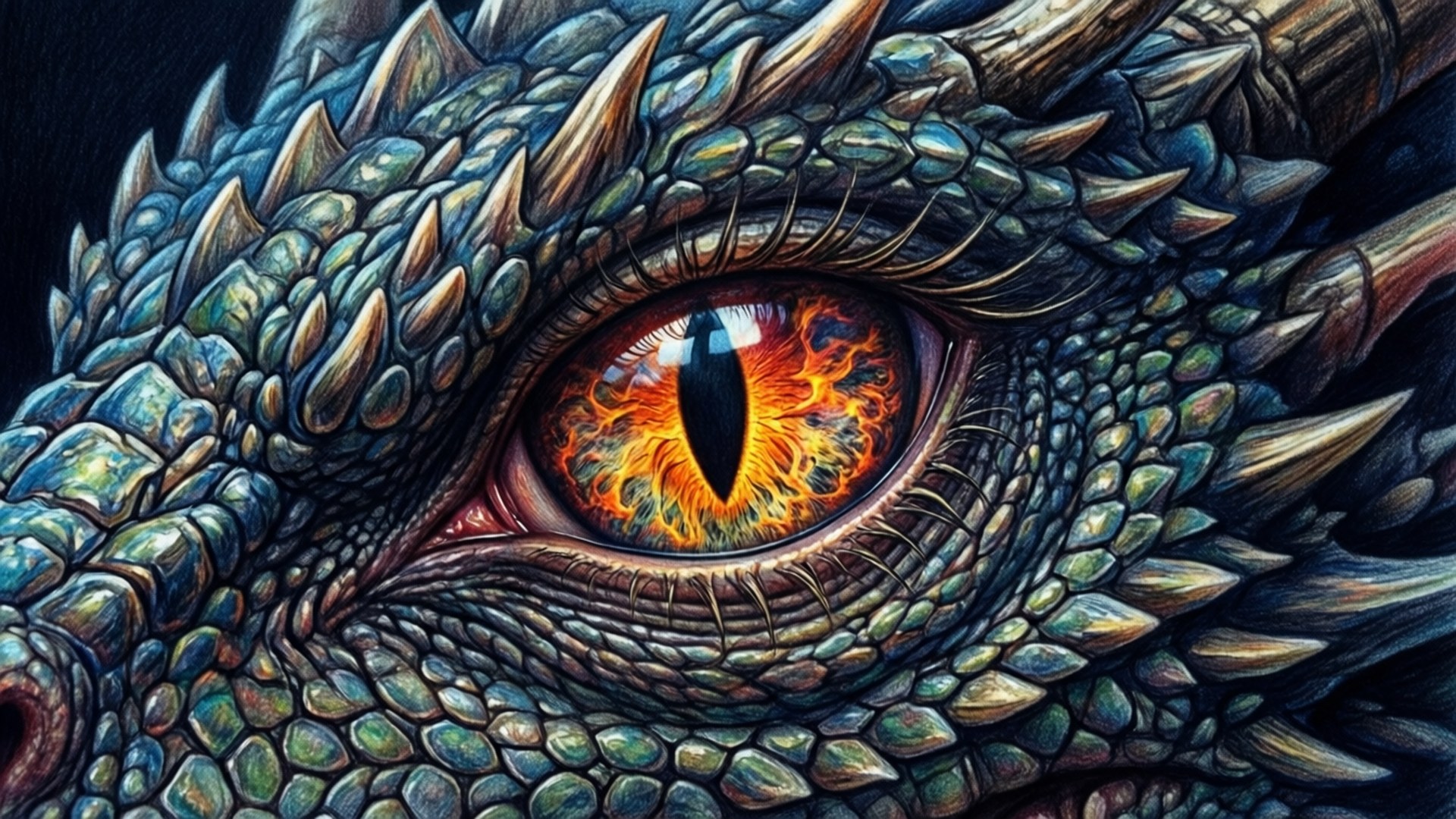 Dibujo genial de ojo de dragón Fondos de pantalla