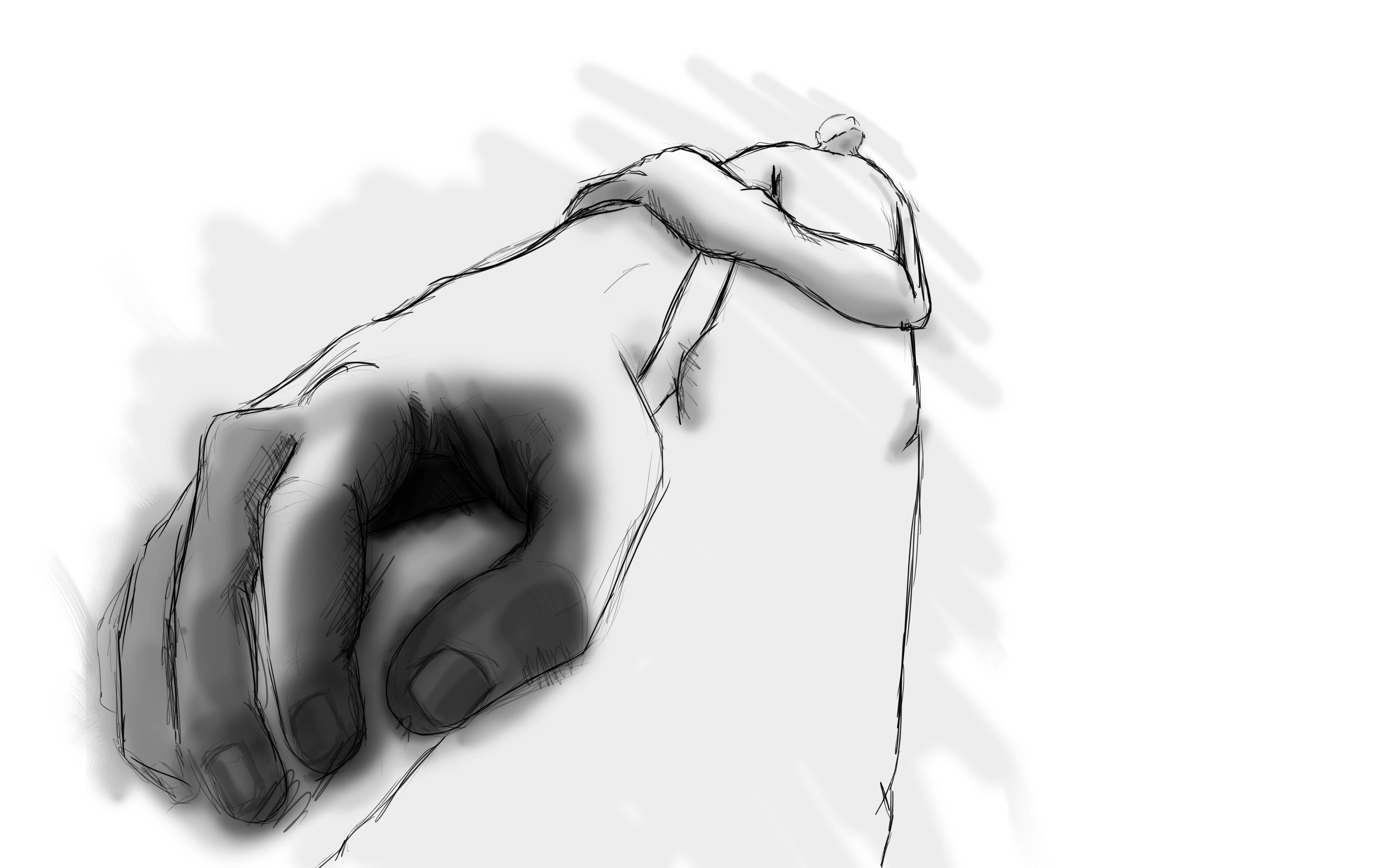 Dibujo genial en perspectiva sin terminar Fondos de pantalla