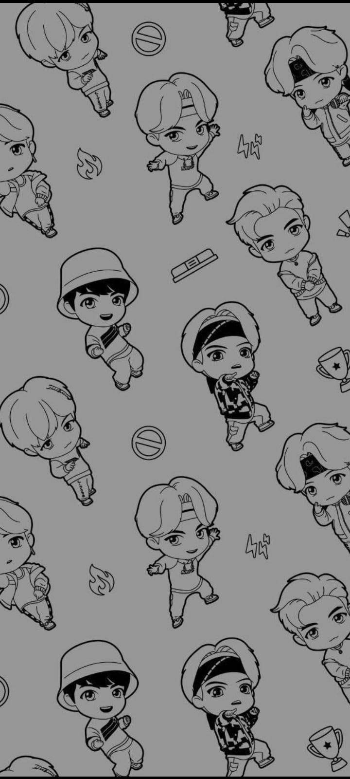 Dibujo Lineal de BTS Tinytan Fondos de pantalla